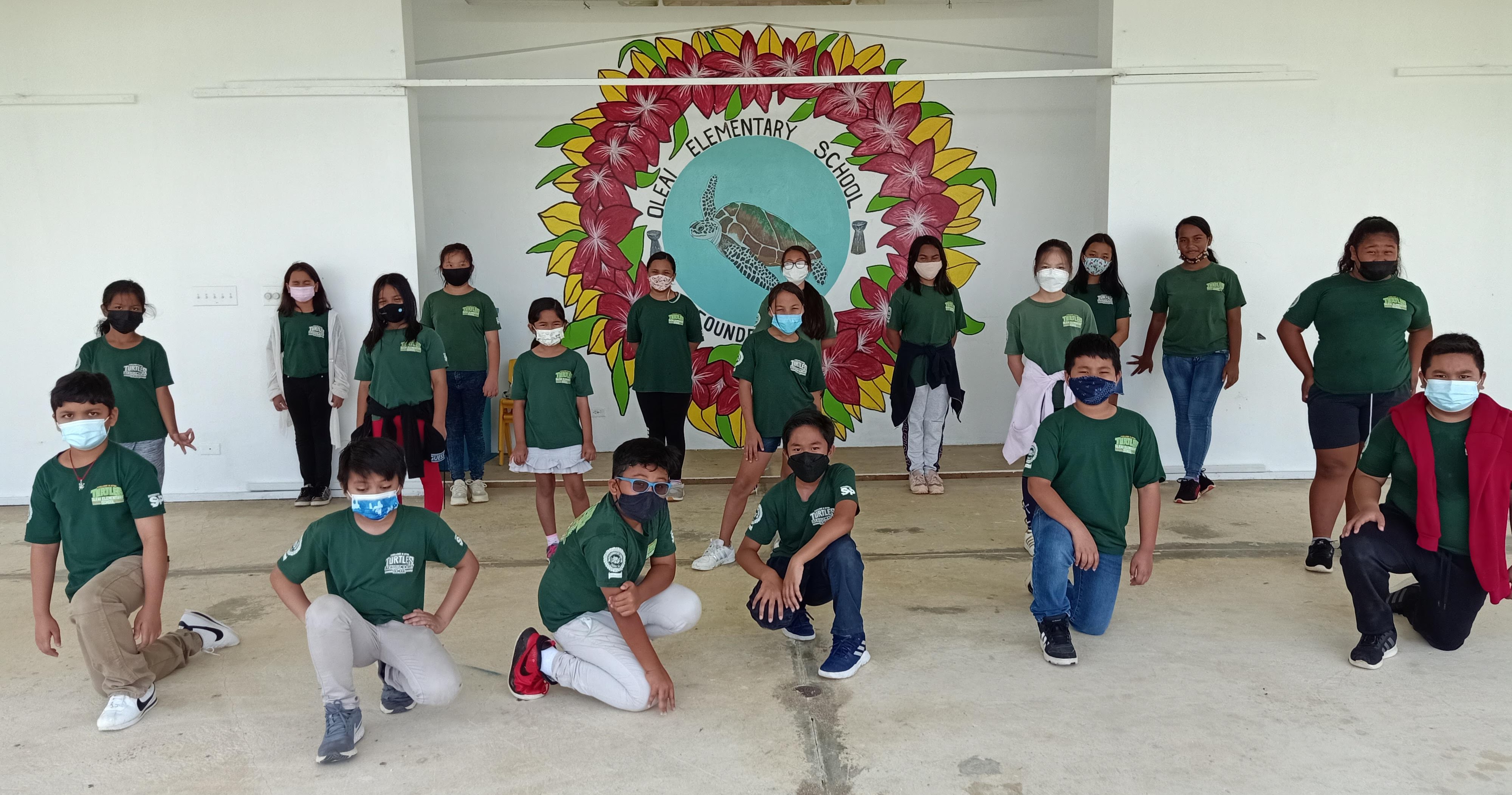 Oleai Elementary School’s Primary Grades Forensic Conference winners pose for a photo  at OES.
