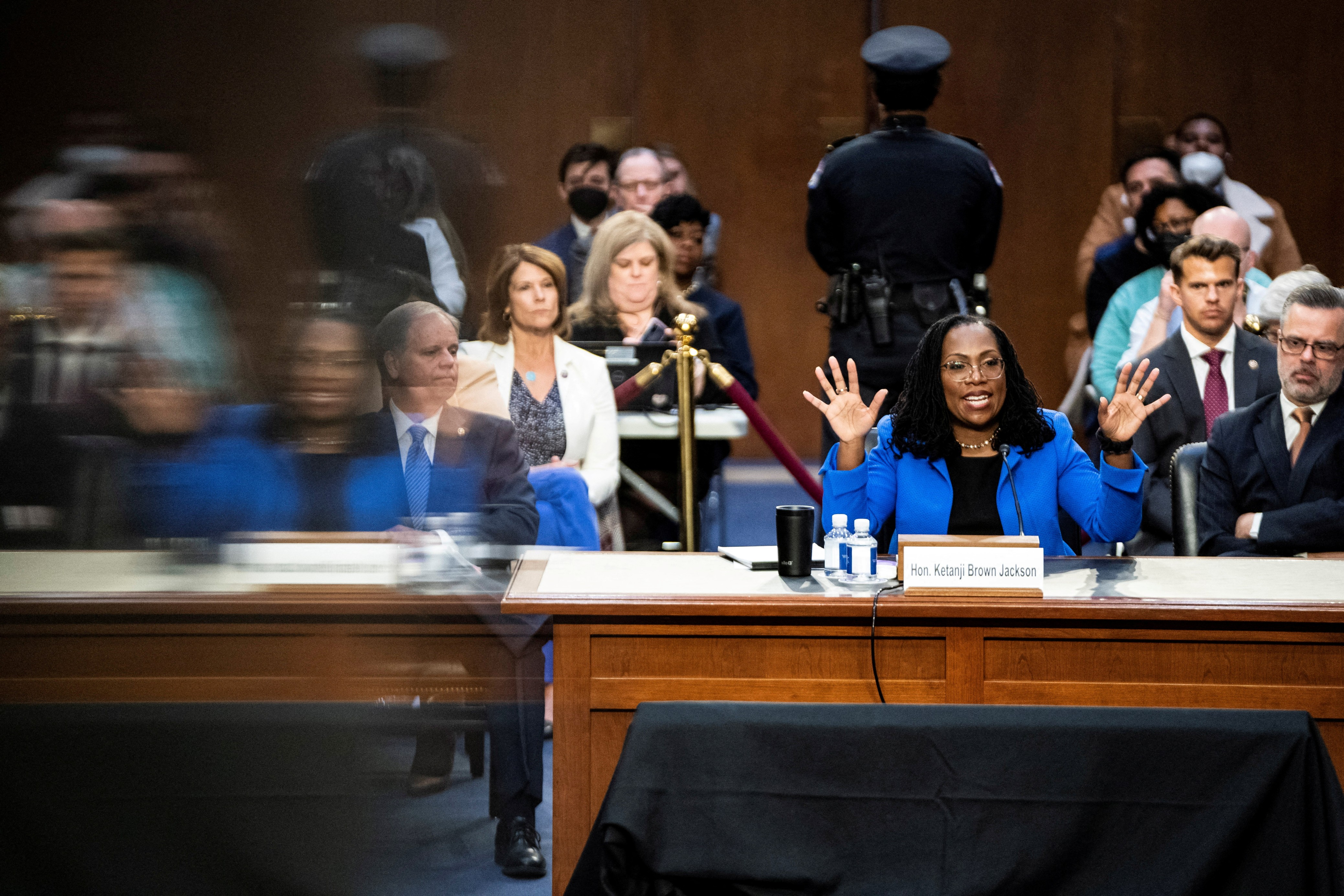 U.S. Supreme Court nominee Judge Ketanji Brown Jackson testifies on the third day of her confirmation hearing before the Senate Judiciary Committee on Capitol Hill, in Washington, D.C. March 23, 2022.