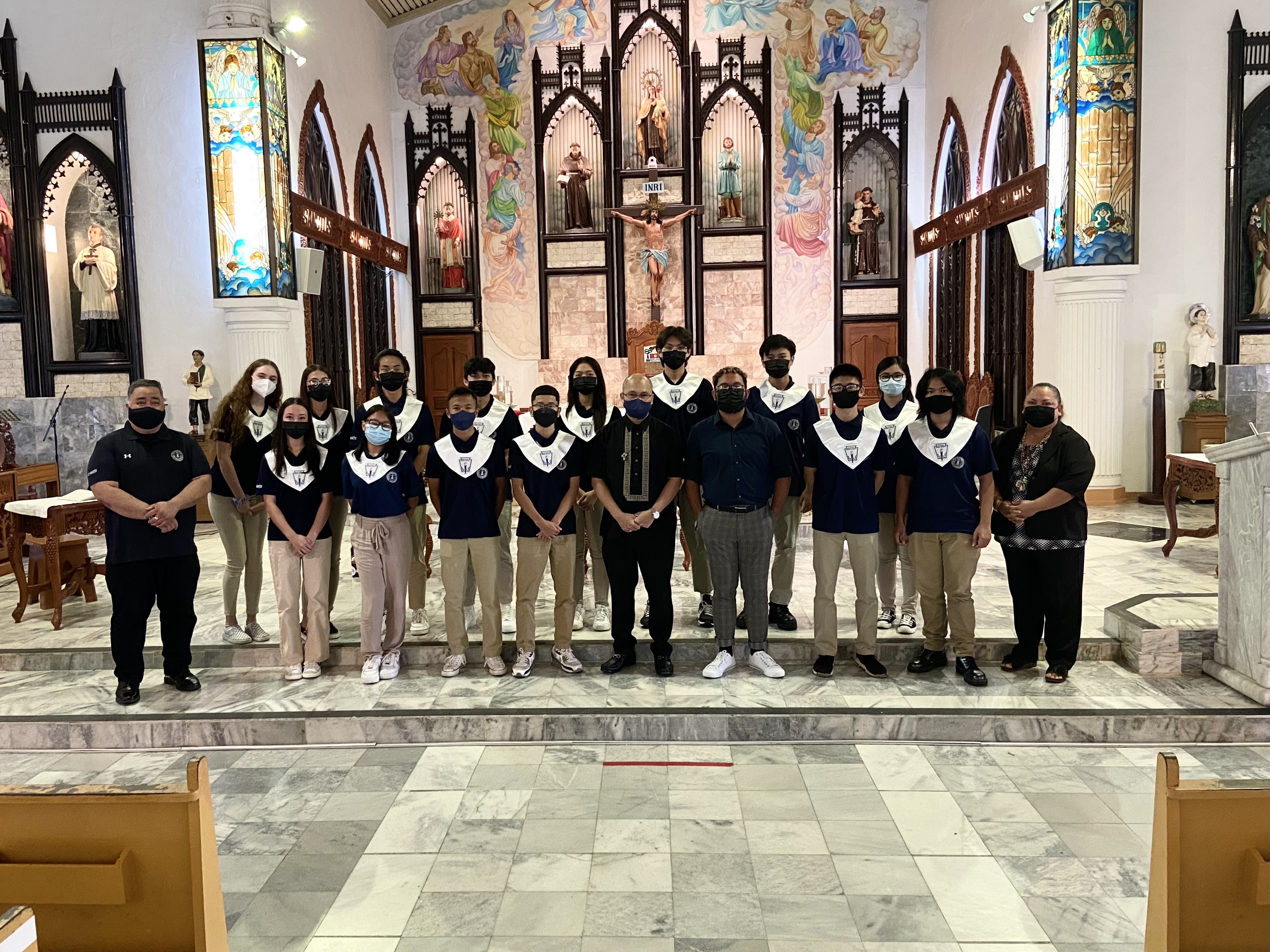 Fourteen high school students were inducted into Mount Carmel School’s Sacred Heart Chapter of the National Honor Society in a ceremony held Friday, March 11, 2022, at Mount Carmel Cathedral. For more information about Mount Carmel School’s academic programs and services, visit www.mountcarmelsaipan.com