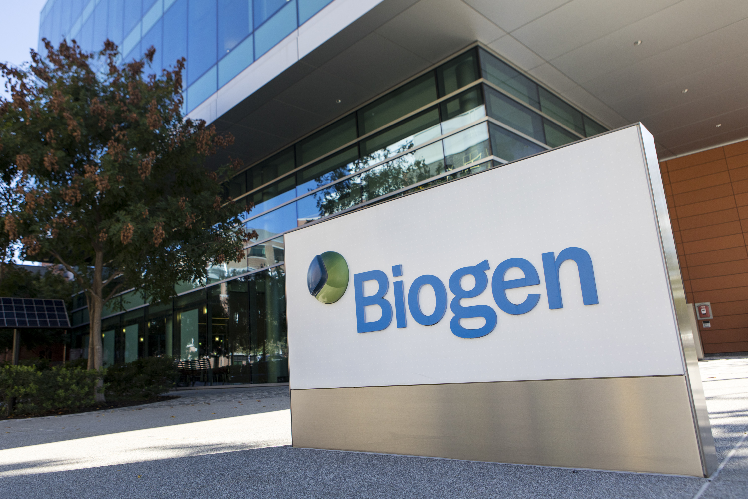 Biogen biotechnology headquarters seen in Cambridge, Massachusetts, on Oct. 5, 2018. 