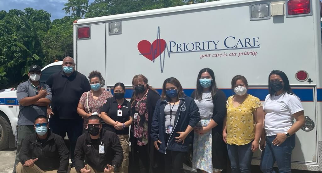 CHCC Community Guidance Center staff pose with Priority Care assistant instructors after completing the American Heart Association's Basic Life Support Training.