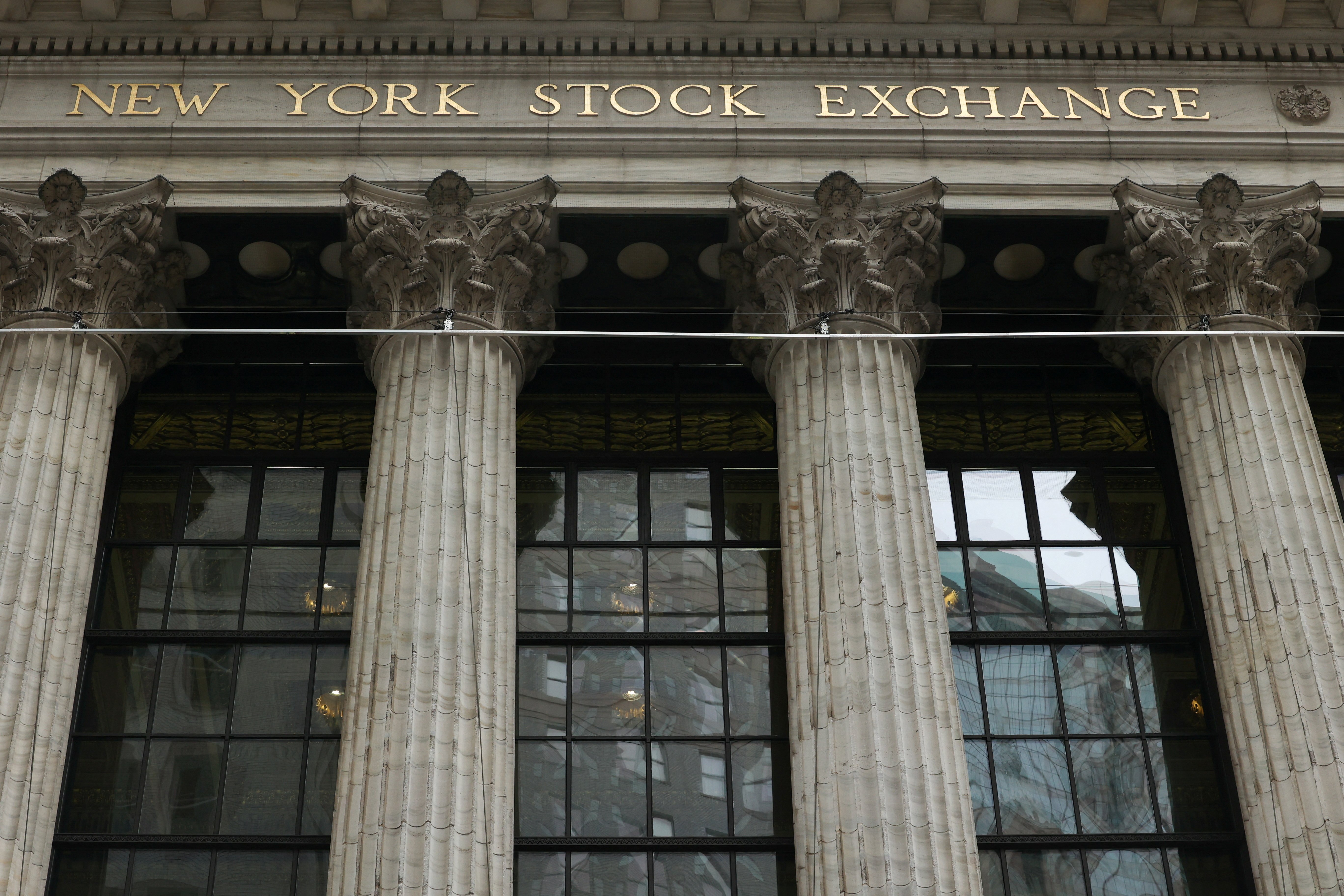 The New York Stock Exchange in New York City, where markets roiled following the Russian invasion of Ukraine, Feb. 24, 2022.