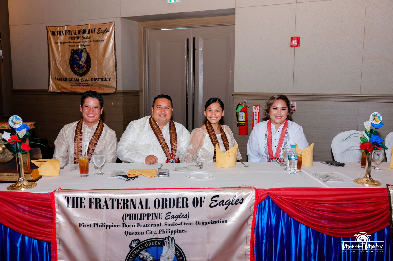 Saipan Maga'Haga Lady Eagles Club President Lady Eagle Angelica Vina Lastimado, right, with, from left, the governor’s Chief of Staff Wil Castro, Gov. Ralph DLG Torres and first lady Diann T. Torres.
