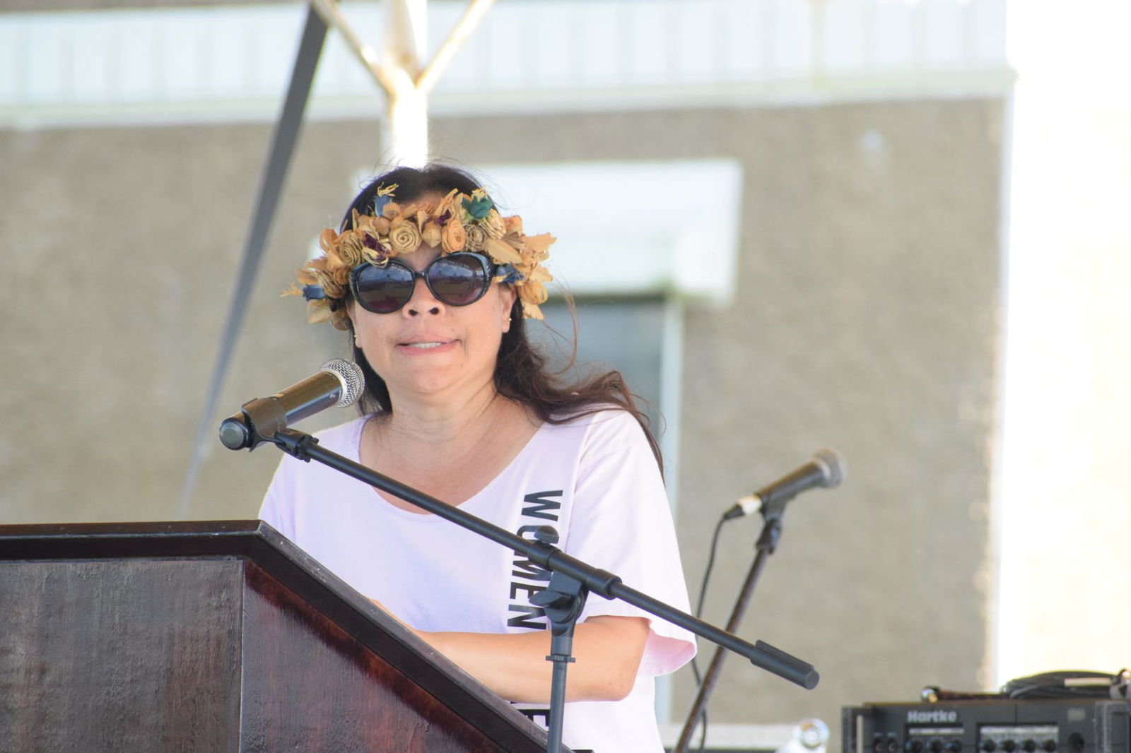 Special Adviser for Women's Affairs Shirley Camacho-Ogumoro delivers her remarks.