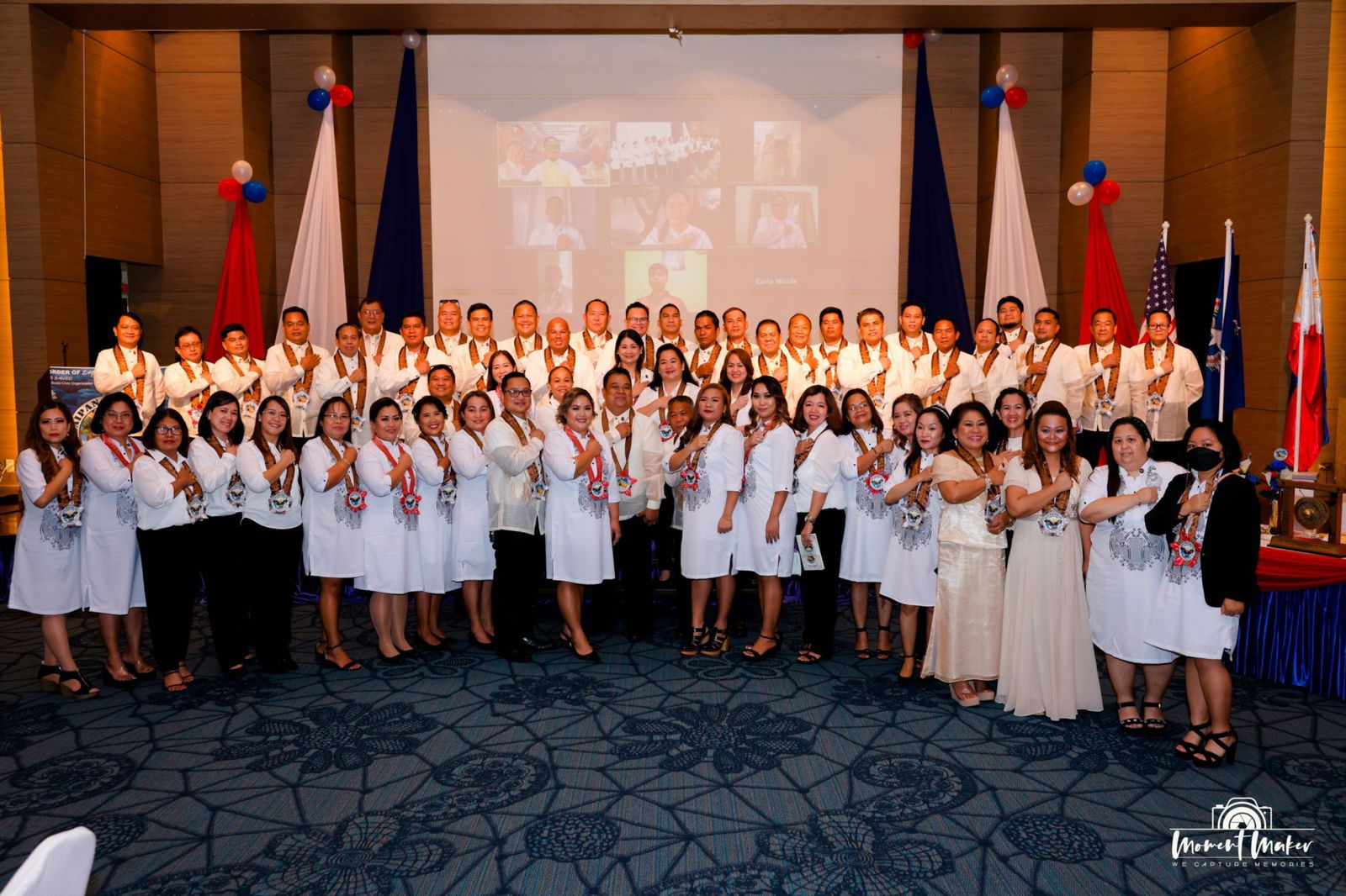 Members of the Saipan Magalahi Eagles Club and & the Saipan Maga’haga Lady Eagles Club pose with the national officers in the Philippines of the Fraternal Order of Eagle (Philippine Eagles) who participated virtually.