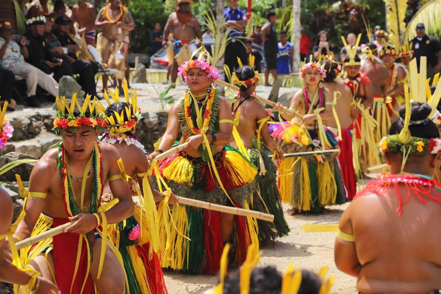 Traditional Yap dancers perform during a Yap Day ceremony.