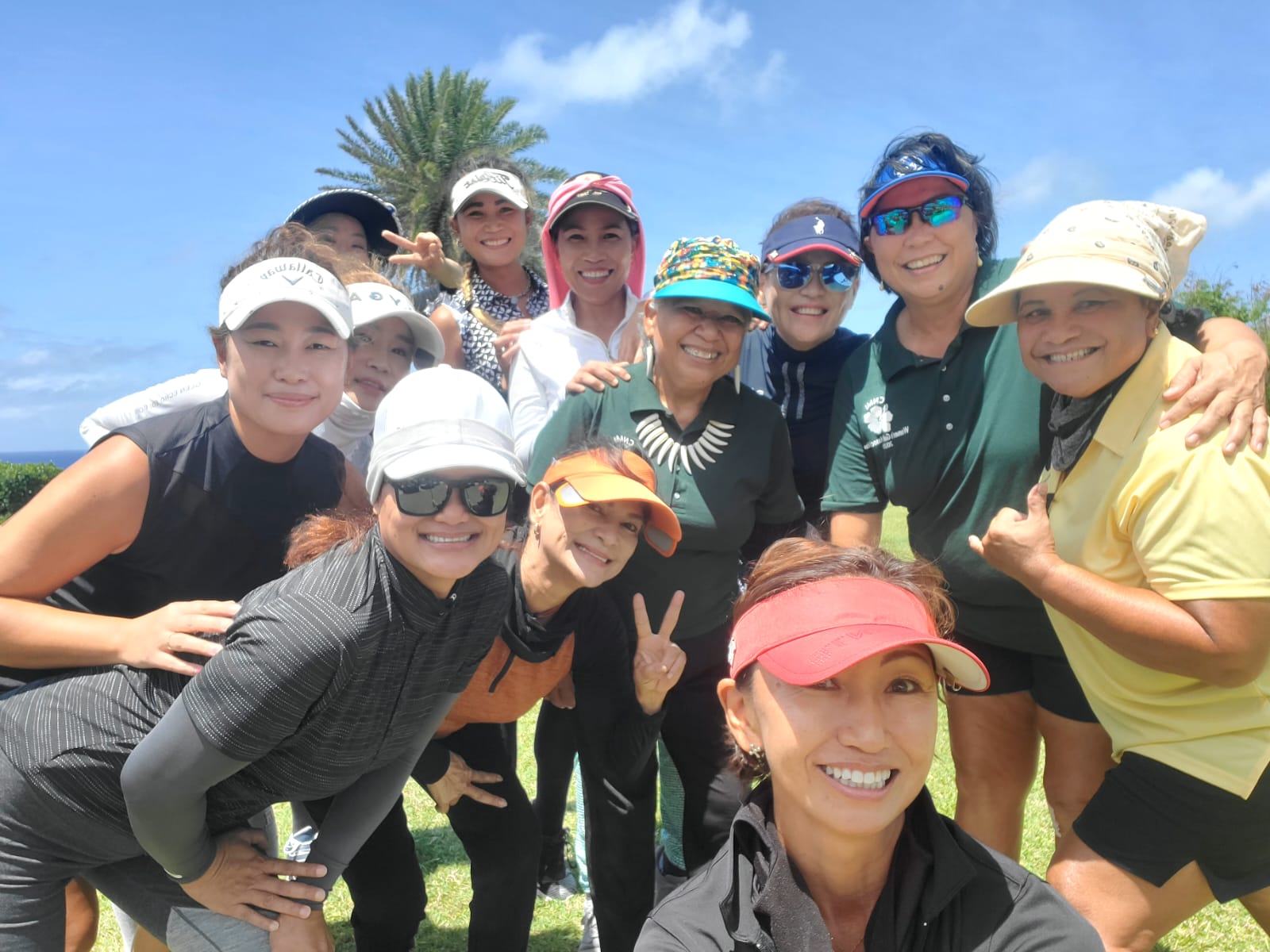 Members of the  CNMI Women’s Golf Association pose for a photo during their monthly golf tournament Saturday at the Kingfisher Golf Links.
