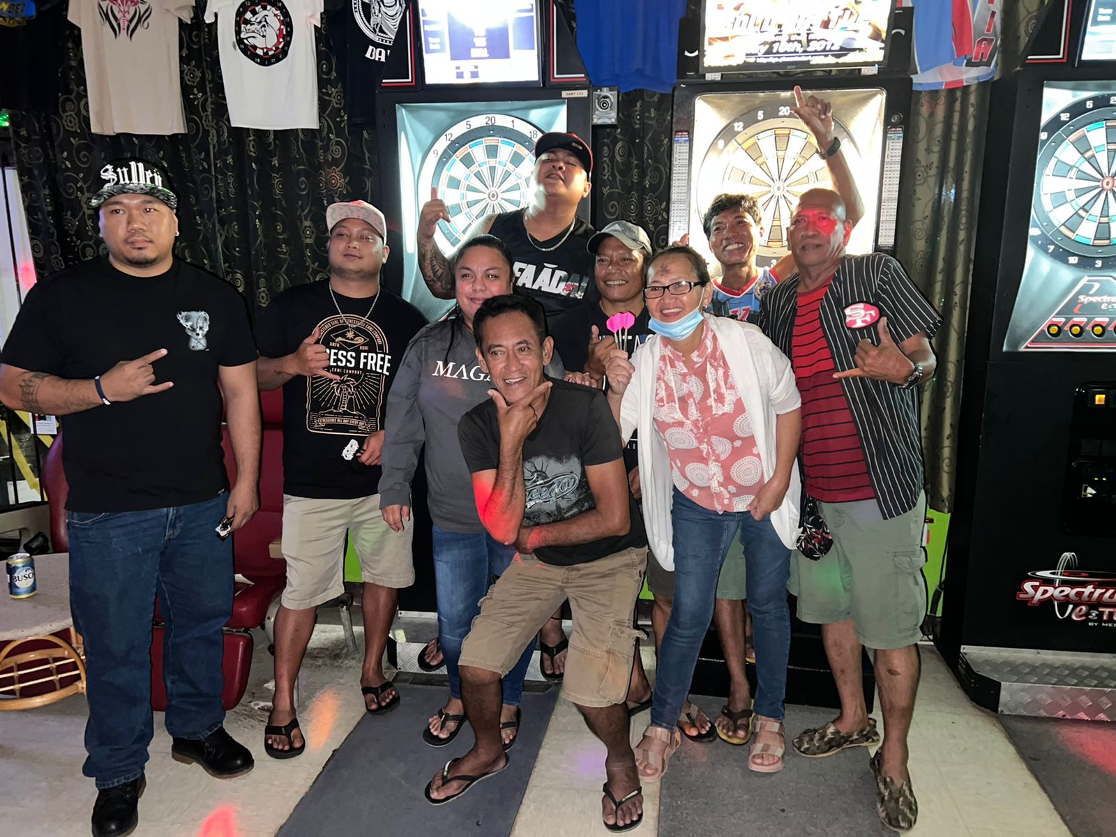 Jonny's Samurai team members pose for a photo after winning the SEDA A+ Division Bud Light Cup Wednesday at 6JMS Sports Bar.