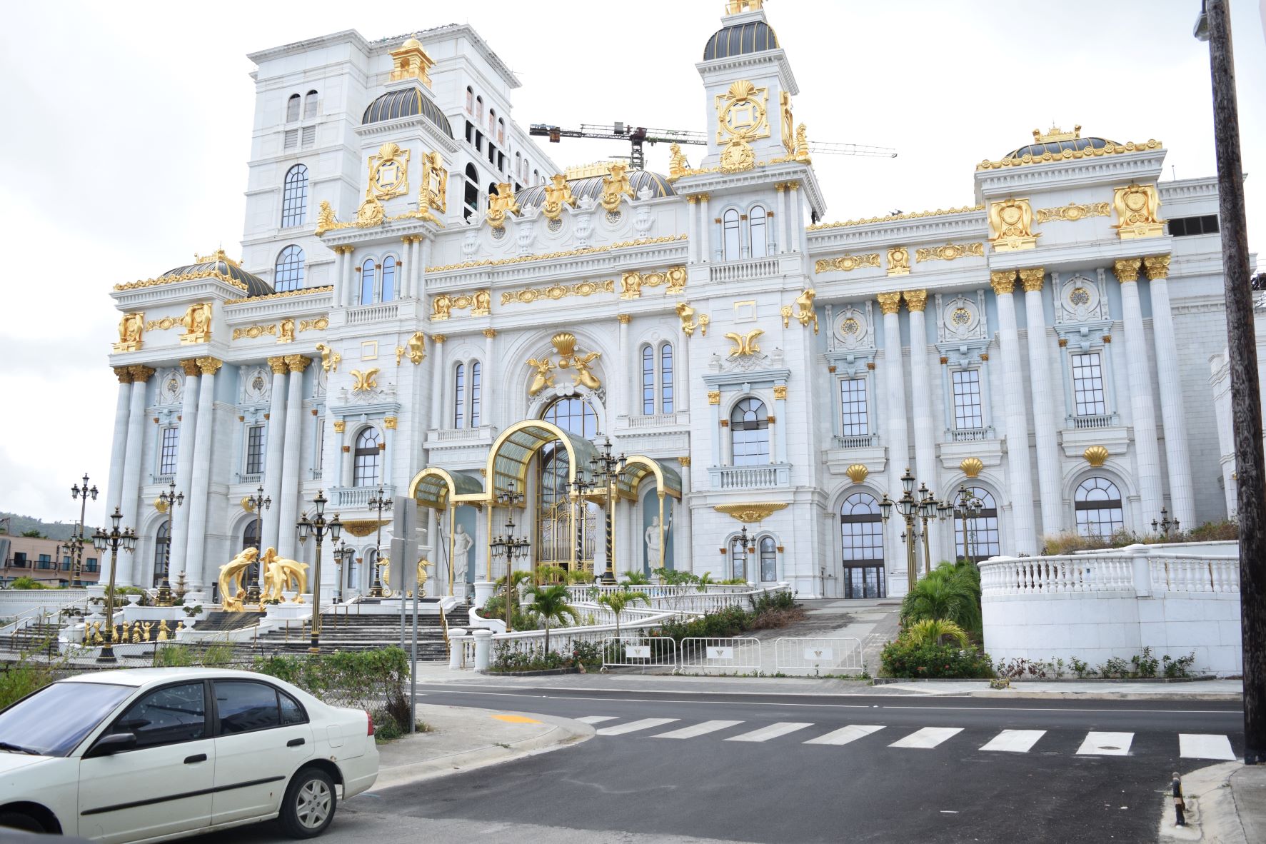 The unfinished Imperial Pacific International casino hotel in Garapan.