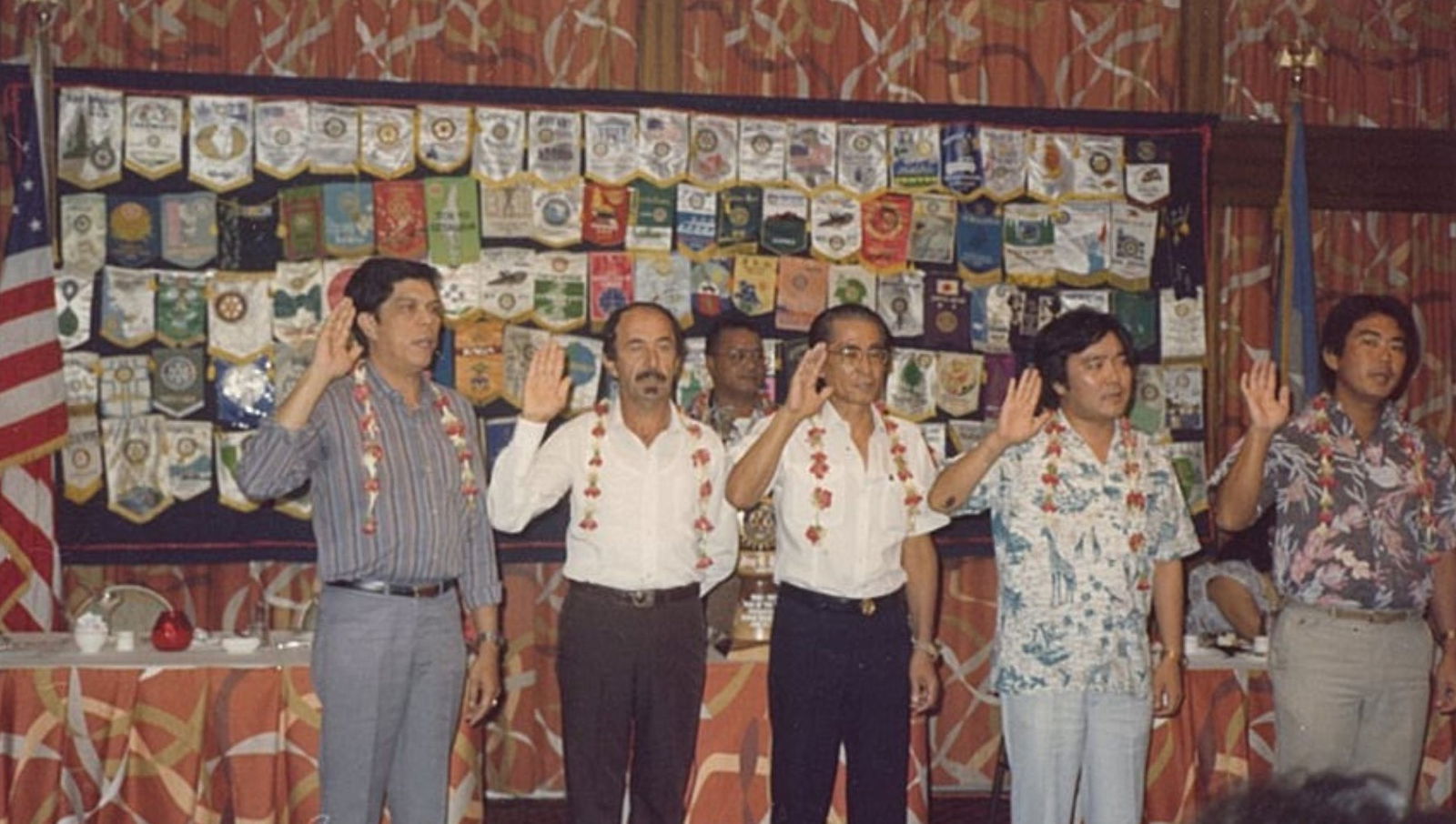 Saipan Rotary Club members, along with Abed Younis, are sworn in as officers for the Saipan Rotary Club.