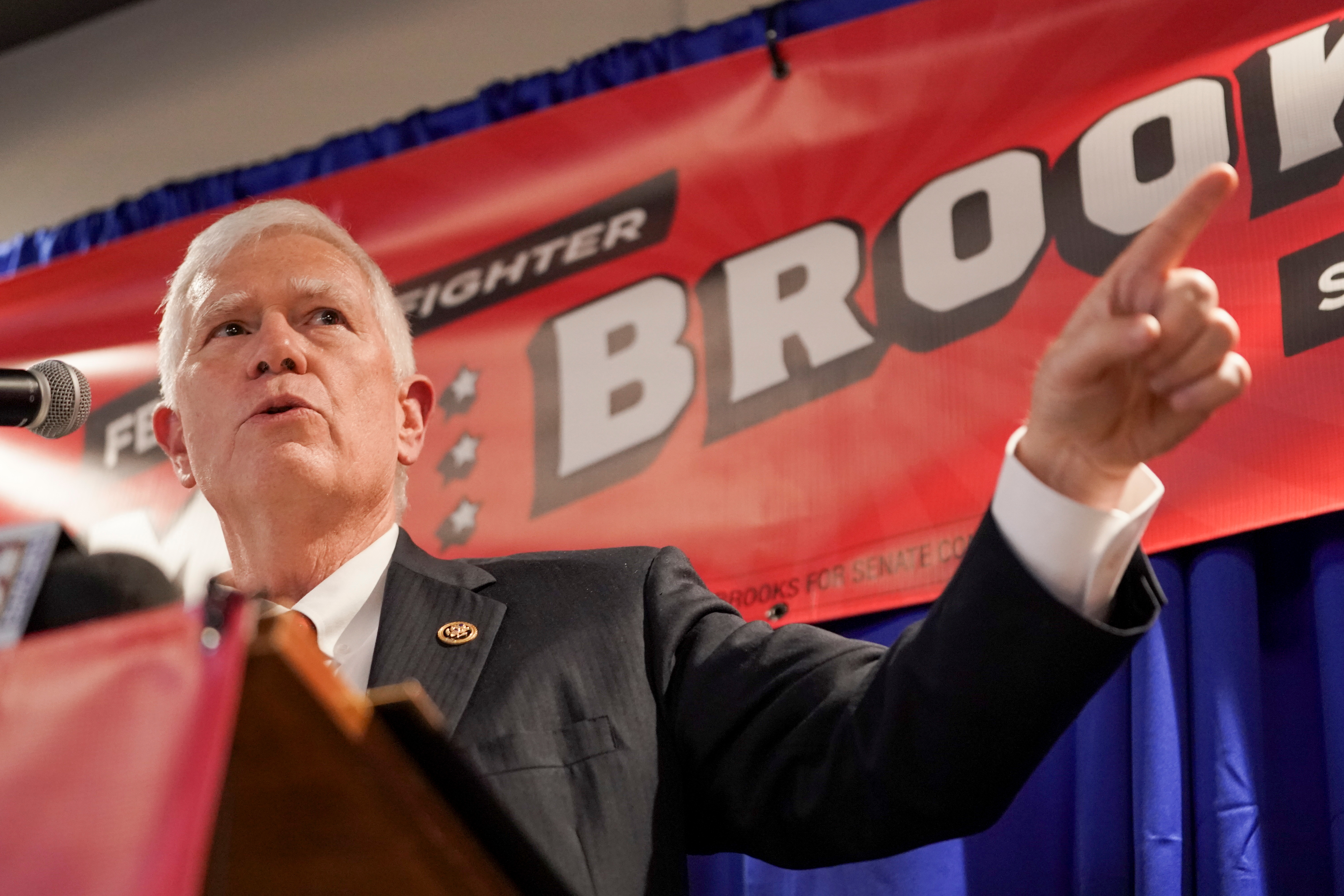 U.S. Rep. Mo Brooks  makes an announcement in Huntsville, Alabama, March 22, 2021.
