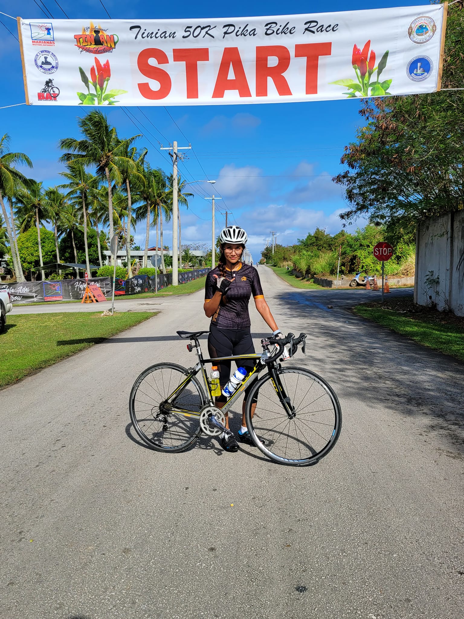 Jay Ann Felipe poses before the start of the 7th Annual Pika Bike Race on Tinian Saturday. She topped the women’s open division