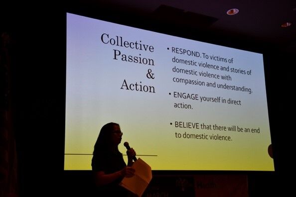 NMCADSV Executive Director Maisie B. Tenorio talks about domestic violence and how to support victims and survivors at the 2018 Women’s Month Conference at American Memorial Park. 