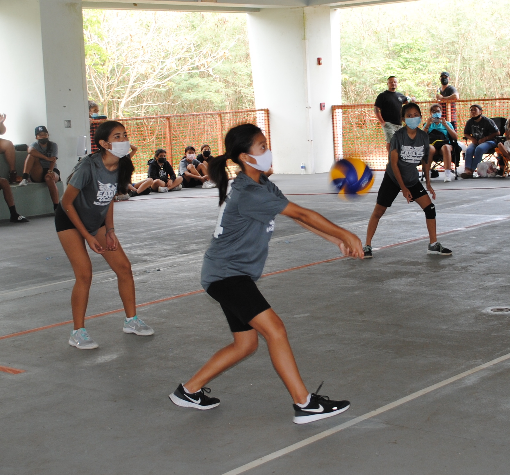 GCA's Masofia Gomez extends for the bump return.