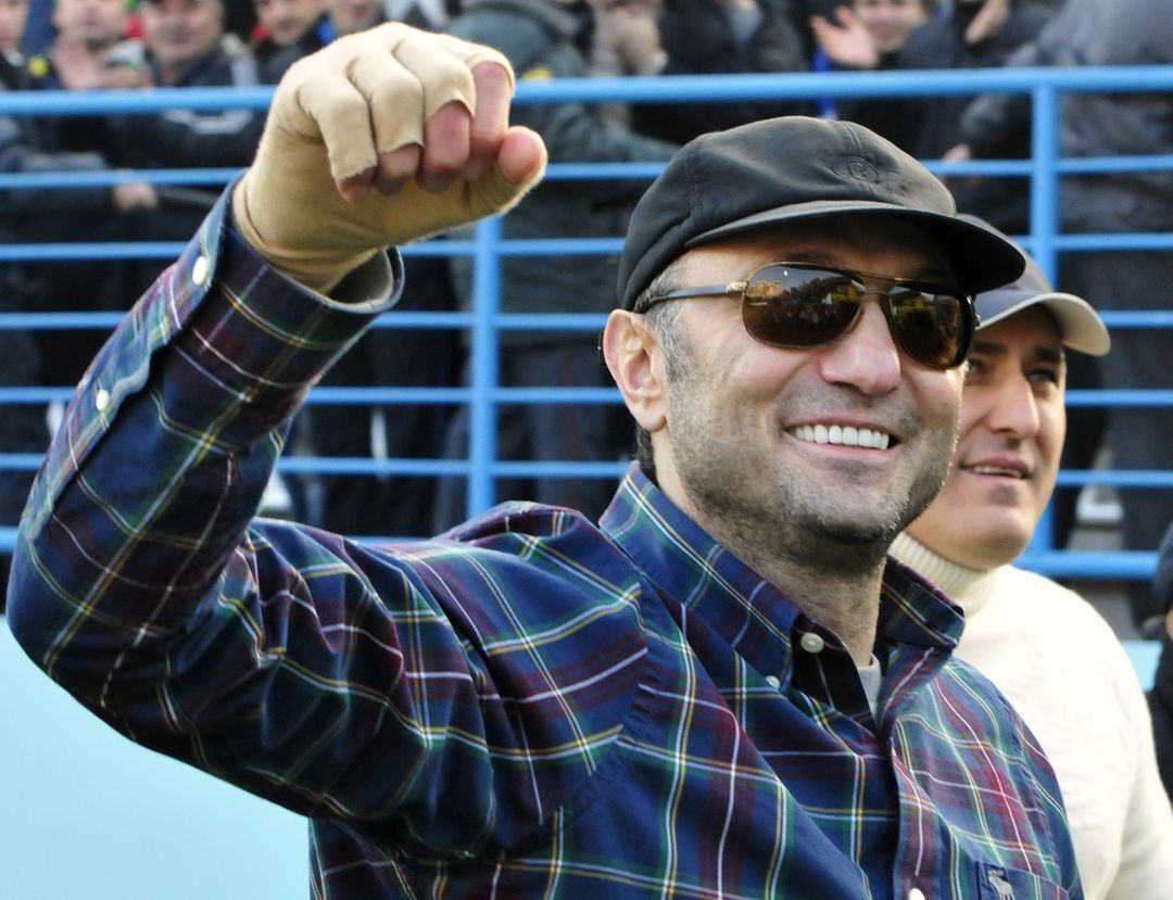 Russian tycoon Suleiman Kerimov watches a soccer match in Makhachkala, Dagestan in Russia on Dec. 2, 2012.