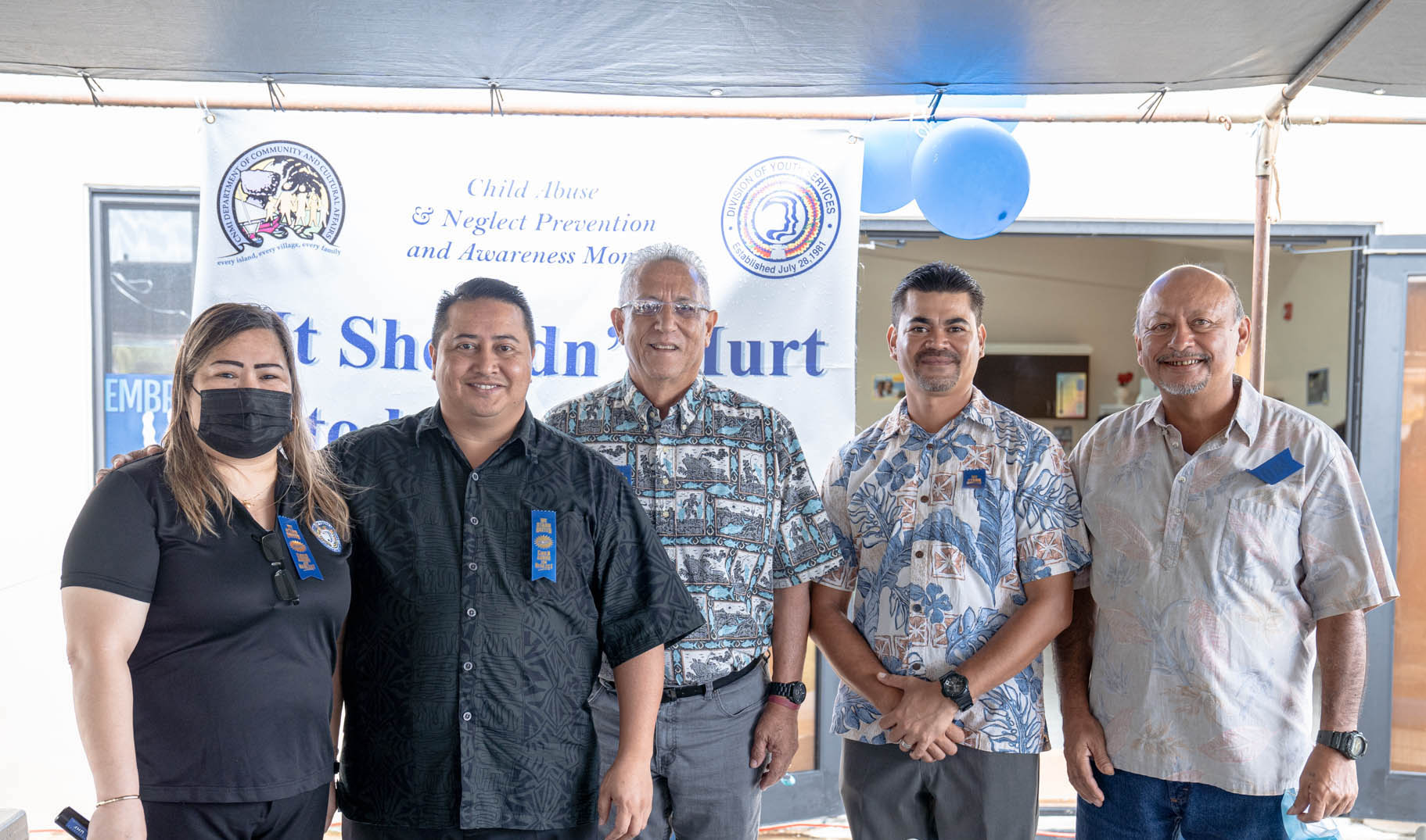  Gov. Ralph DLG Torres joins Division of Youth Services Administrator Vivian Sablan, Department of Cultural and Community Affairs Secretary Joseph P. Deleon Guerrero, Rep. Joseph Lee Pan Guerrero, Rep. Roy A. Ada, and other members of the community in proclaiming April as Child Abuse and Neglect Prevention & Awareness Month.