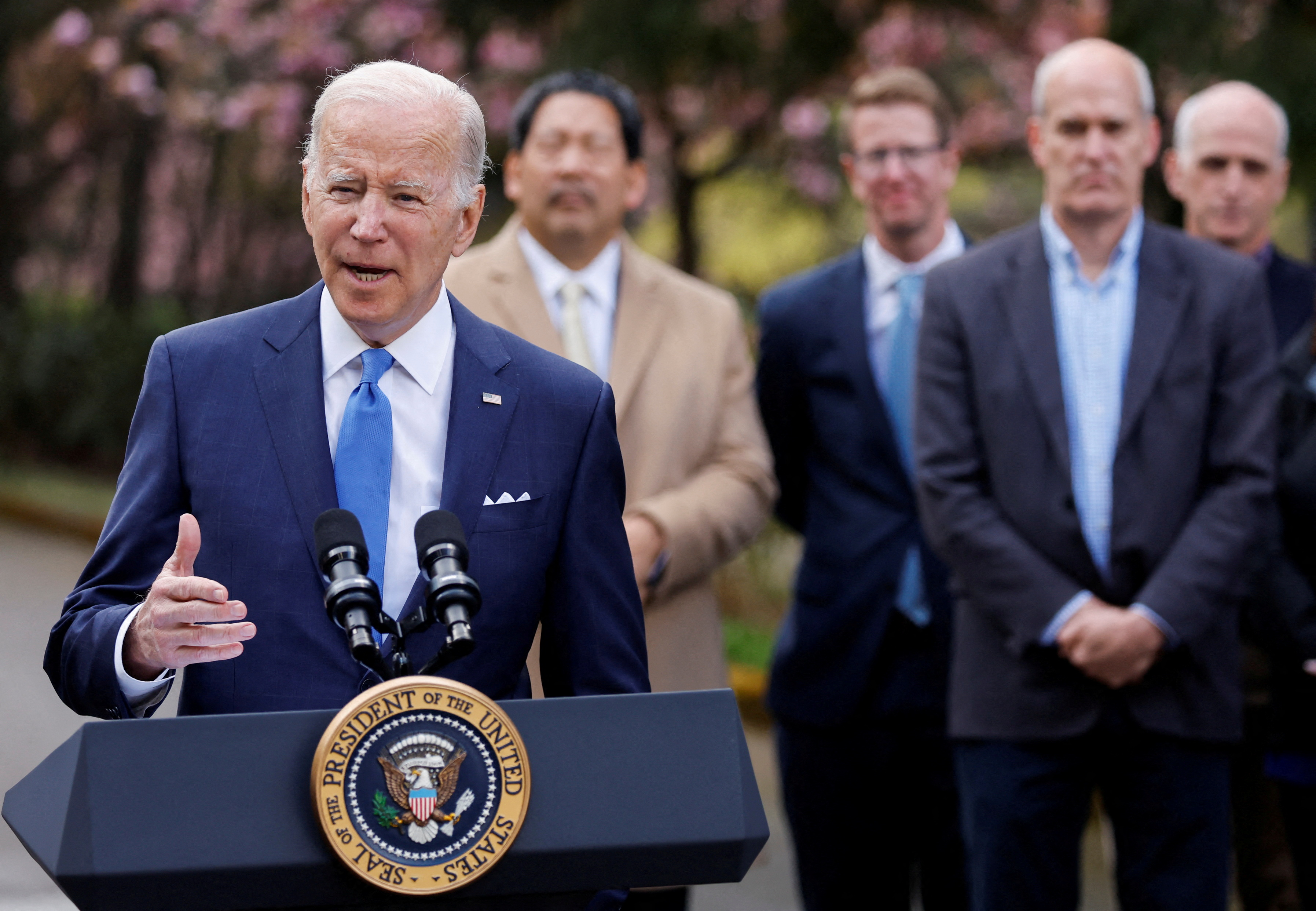 President Joe Biden delivers remarks about climate change and protecting national forests on Earth Day at Seward Park in Seattle, Washington, April 22, 2022.