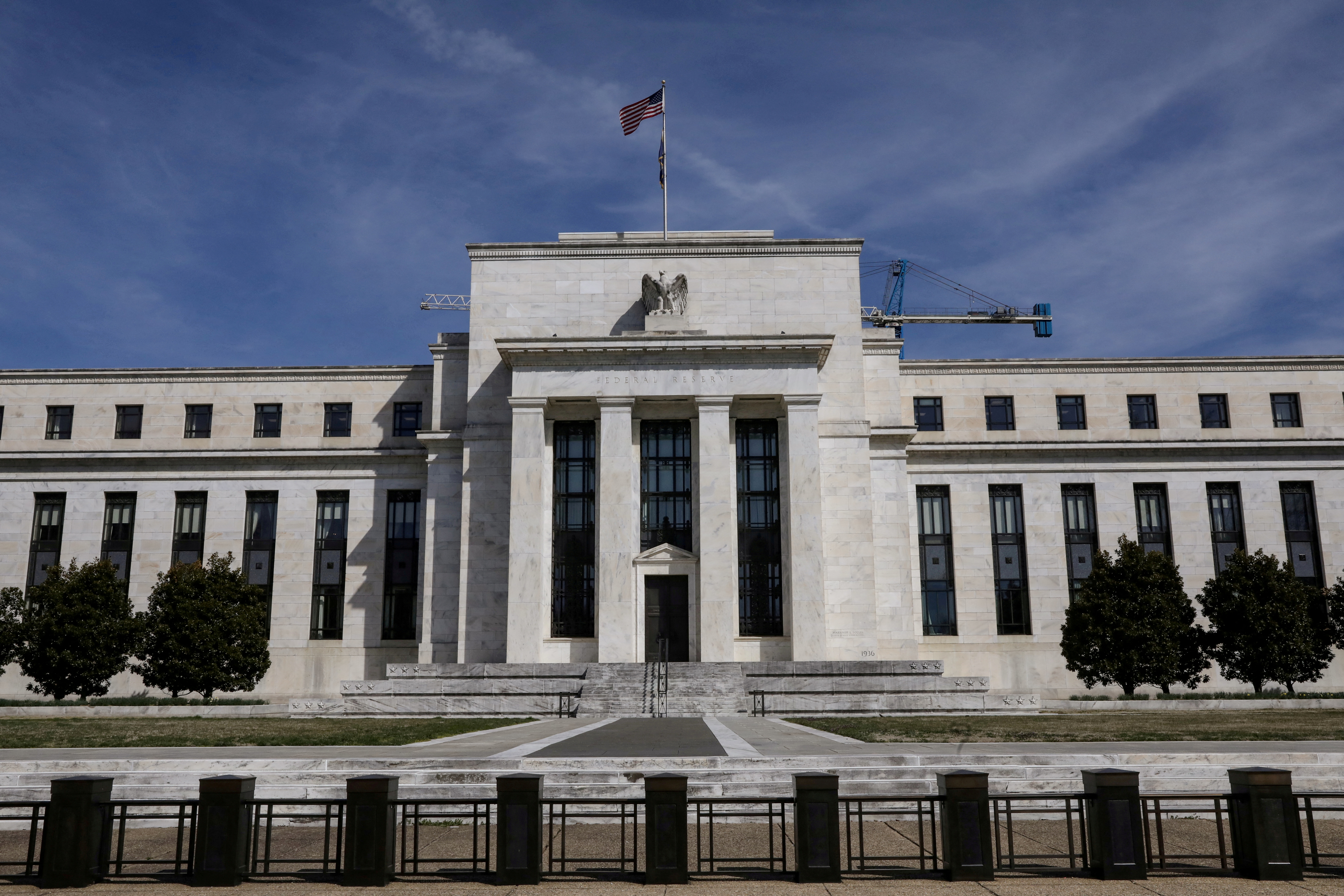 The Federal Reserve Board building on Constitution Avenue is pictured in Washington, D.C. on March 27, 2019.