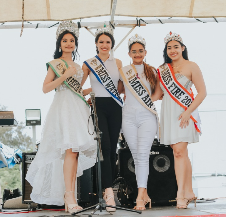 From left, Miss NMI Earth Fiona Rio, Miss NMI Water Rain Kirby, Miss Air Sue Ann Huervos and Miss Fire Stephanie Borja.