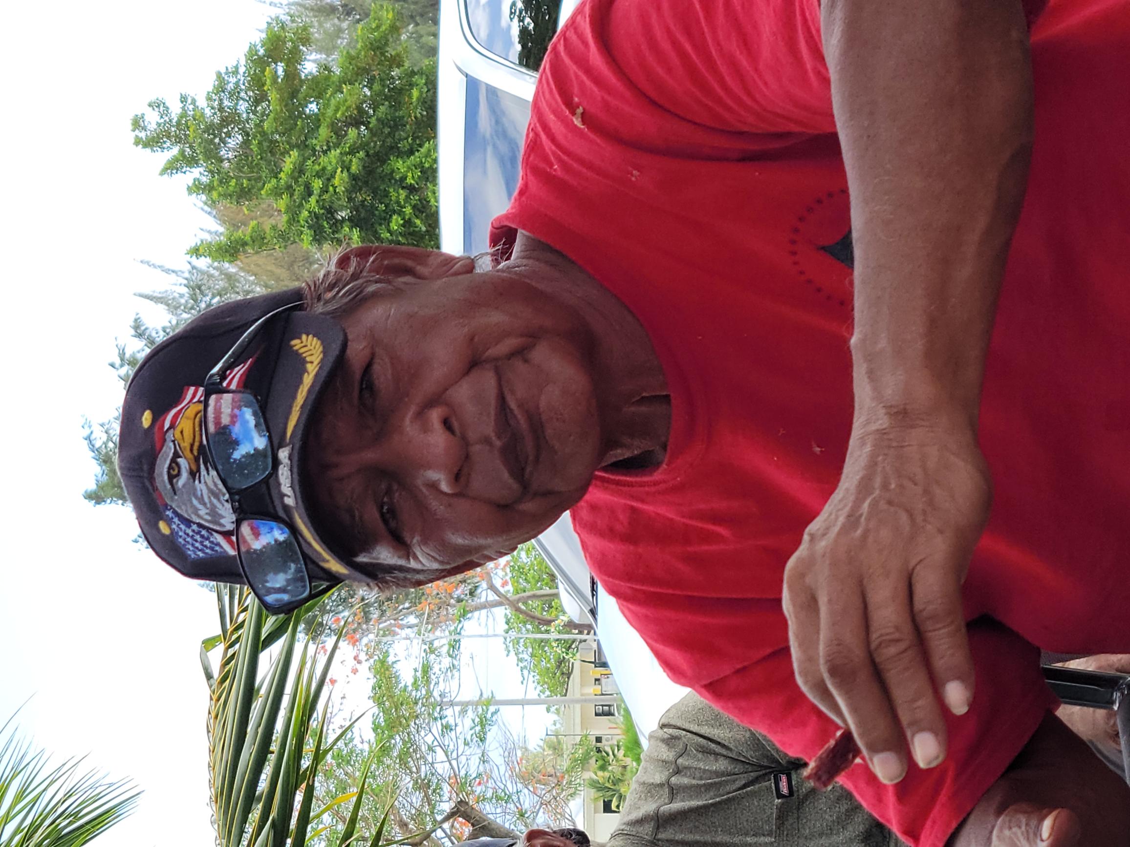 Antonio “Tony” Piailug, son of legendary navigator Mau Piailug, was one of the master navigators who sailed around Saipan on April 24 and 25.