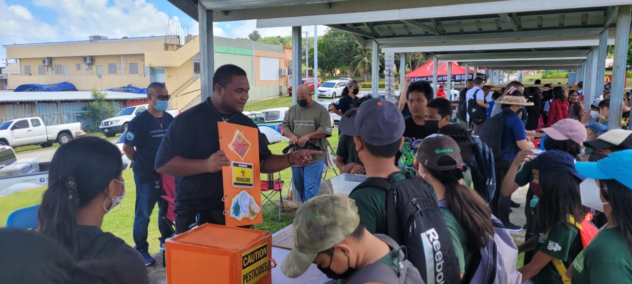 Students learn about hazardous materials.