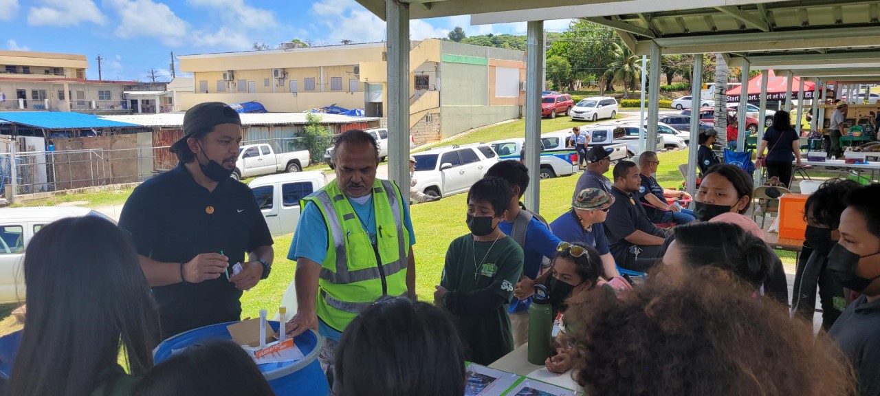 Students learn about water sampling.