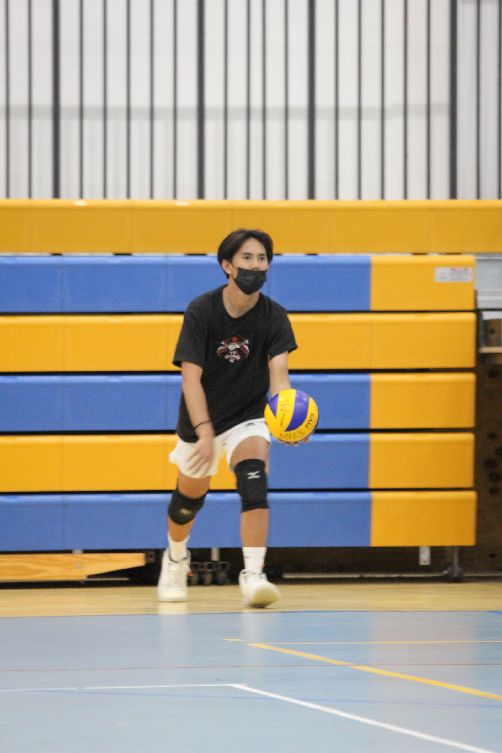 Team San Jose's Manzano  is about to serve during a championship game of the 2022 Rocball League at the MHS gym.