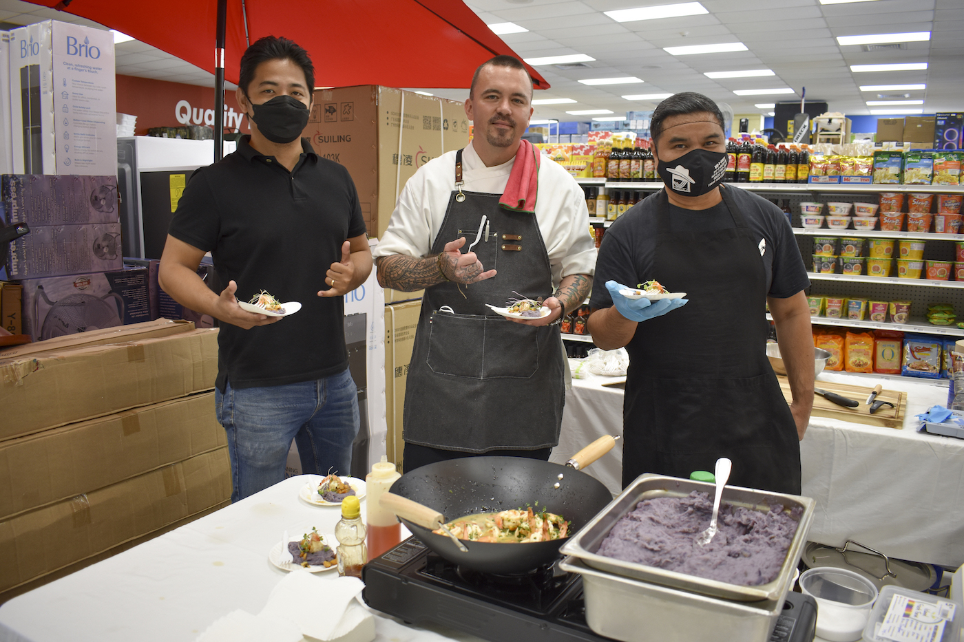 Executive Chef Richard “Conno” Pierce, center, has more than 15 years of experience in the culinary industry.