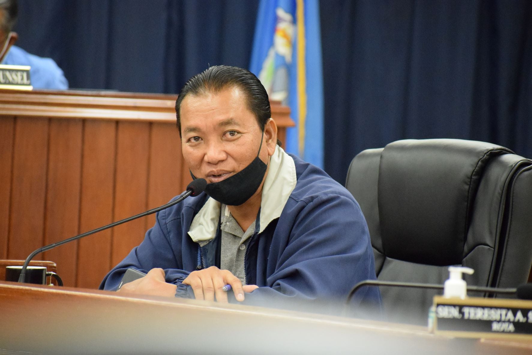 Sen. Frank Q. Cruz speaks during a Senate session.