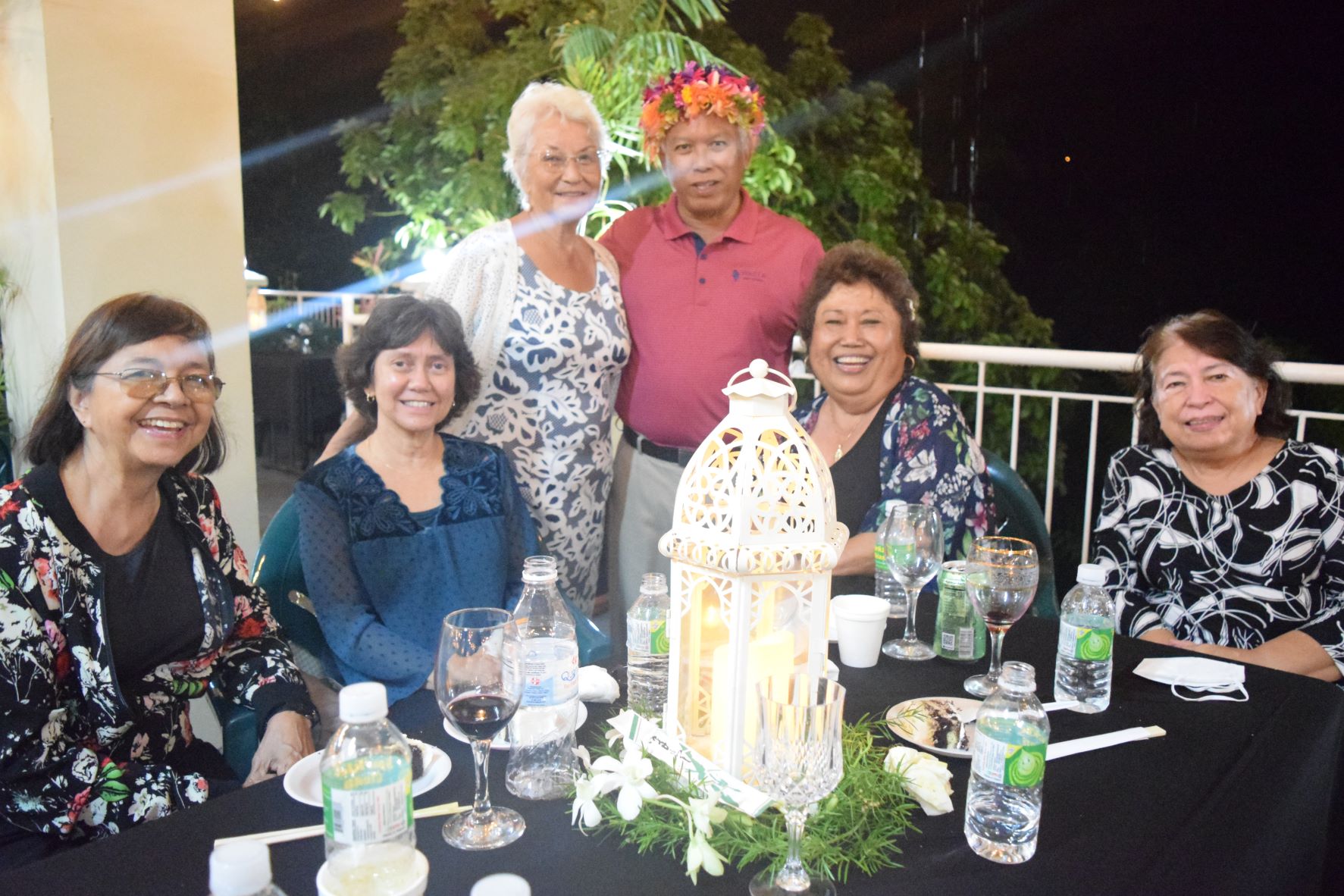 McDonald's Saipan-Guam President Jose Ayuyu Sr. with his friends: Agnes M. McPhetres, Rita Guerrero, Penny Hofschneider, Lucy Schilling and Maggie George.
