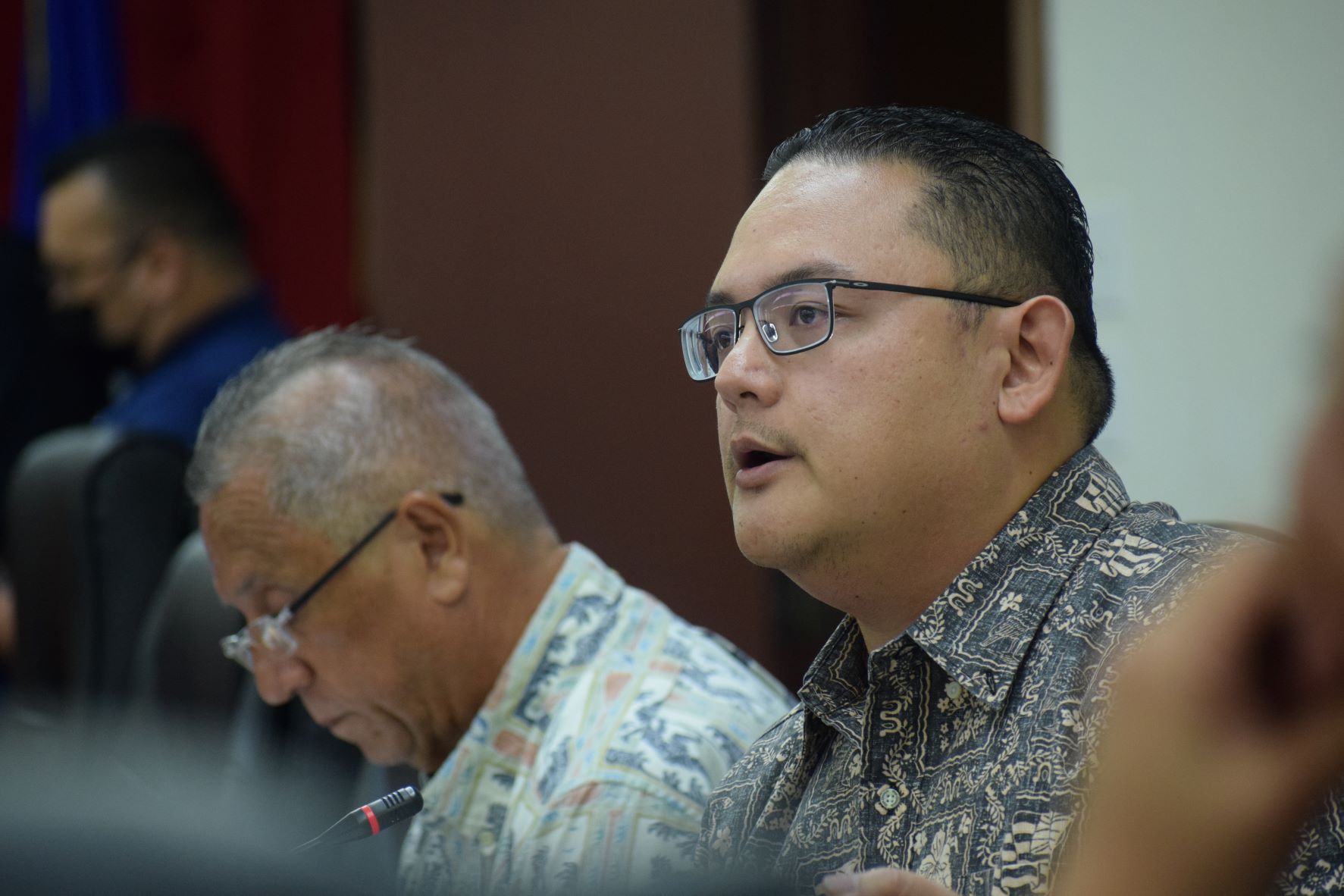 House Ways and Means Committee Chairman Donald Manglona speaks during a House session last month.