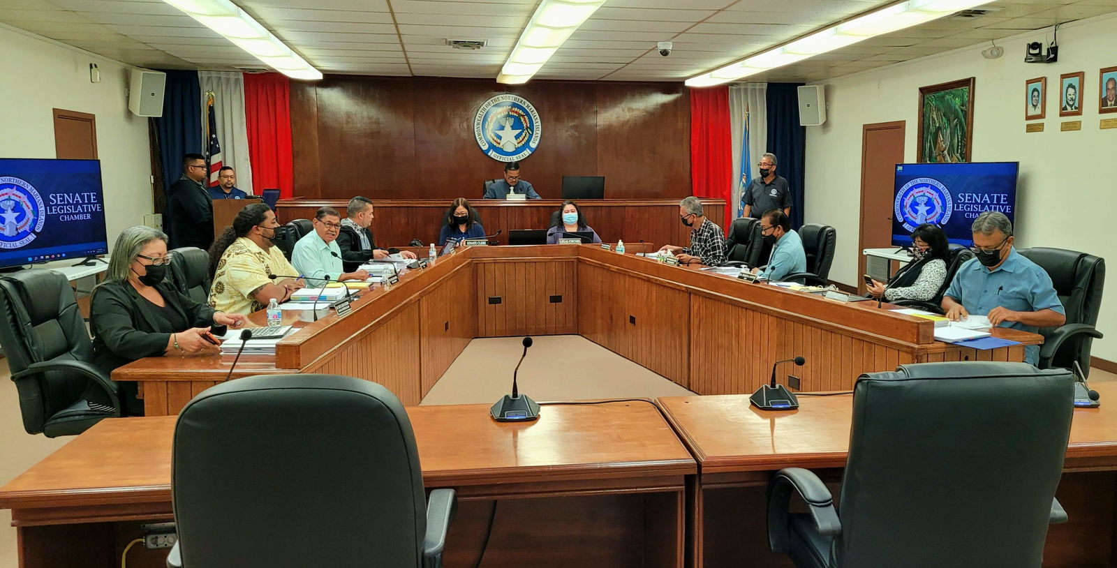 The Senate holds a session on Capital Hill Monday.