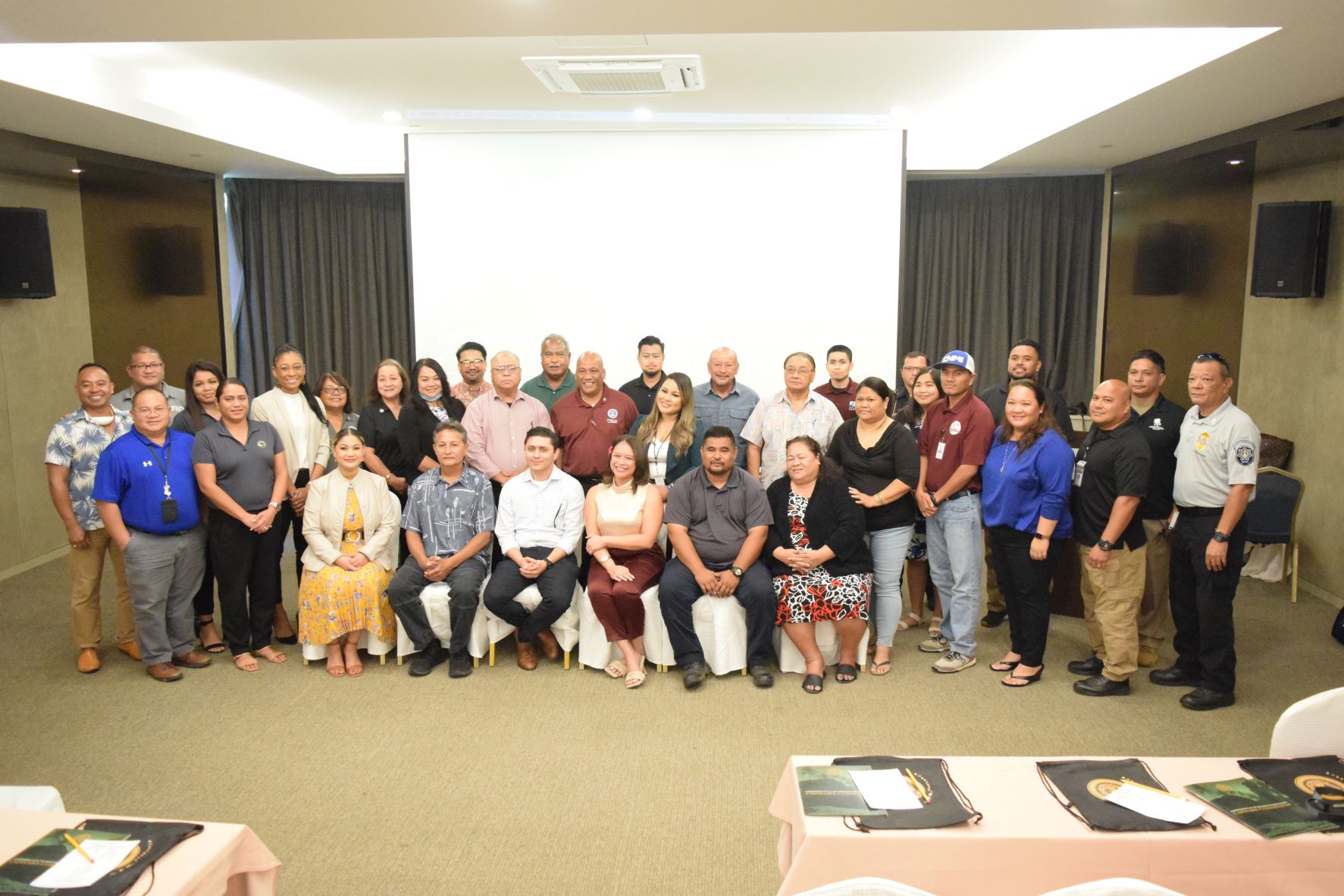 The CNMI Cannabis Commission officials pose for a photo with stakeholders during a meeting in Saipan World Resort's Sunflower Room on Wednesday.