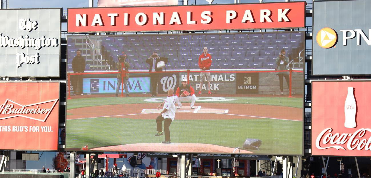 FSM President Panuelo throws the first pitch.