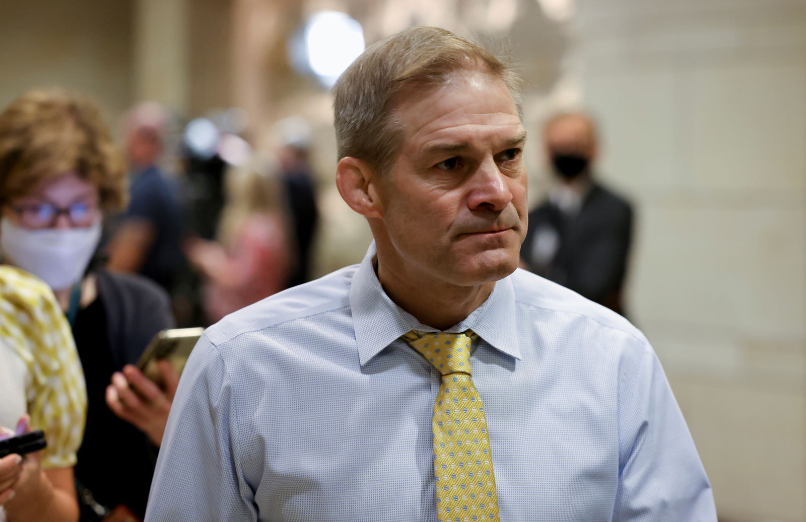 U.S. Rep. Jim Jordan, R-Ohio, arrives for the Republican caucus meeting, in Washington, D.C., May 14, 2021.
