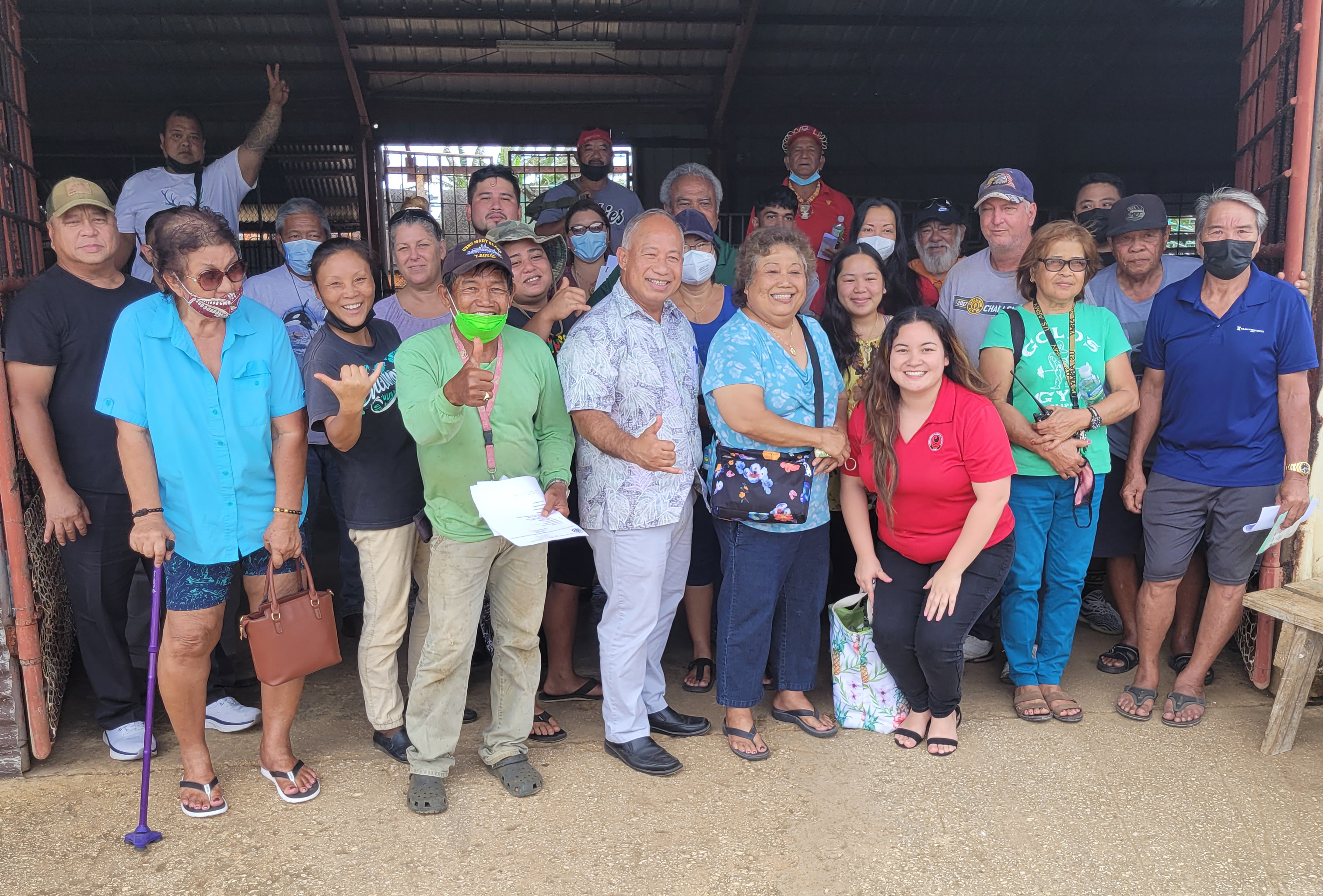 Local farmers learn about the U.S. Department of Agriculture’s Micro-Grants for Food Security Program during an information session hosted by the Department of Lands and Natural Resources-Division of Agriculture, the CNMI Small Business Development Center at Northern Marianas College and the Department of Commerce. In photo with the farmers are CNMI SBDC Interim Network Director Mercilynn Palec, DLNR-Division of Agriculture Director Jack Ogumoro, Department of Commerce  Director of Economic Development Jesus Taisague and Department of Commerce Coordinator for Economic Development Jo Anna Ada.  
