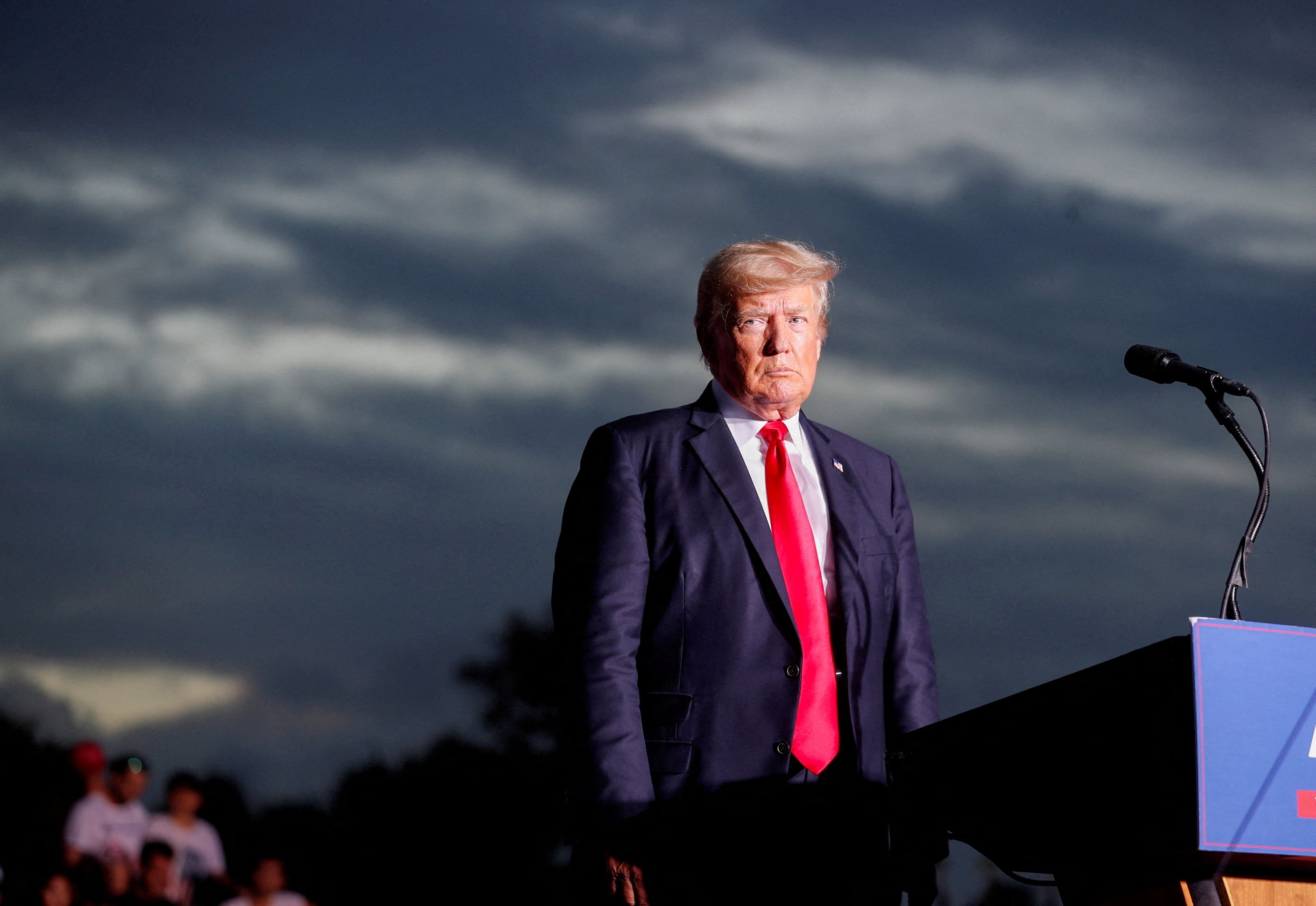 Former President Donald Trump speaks to his supporters during the Save America Rally at the Sarasota Fairgrounds in Sarasota, Florida, July 3, 2021.