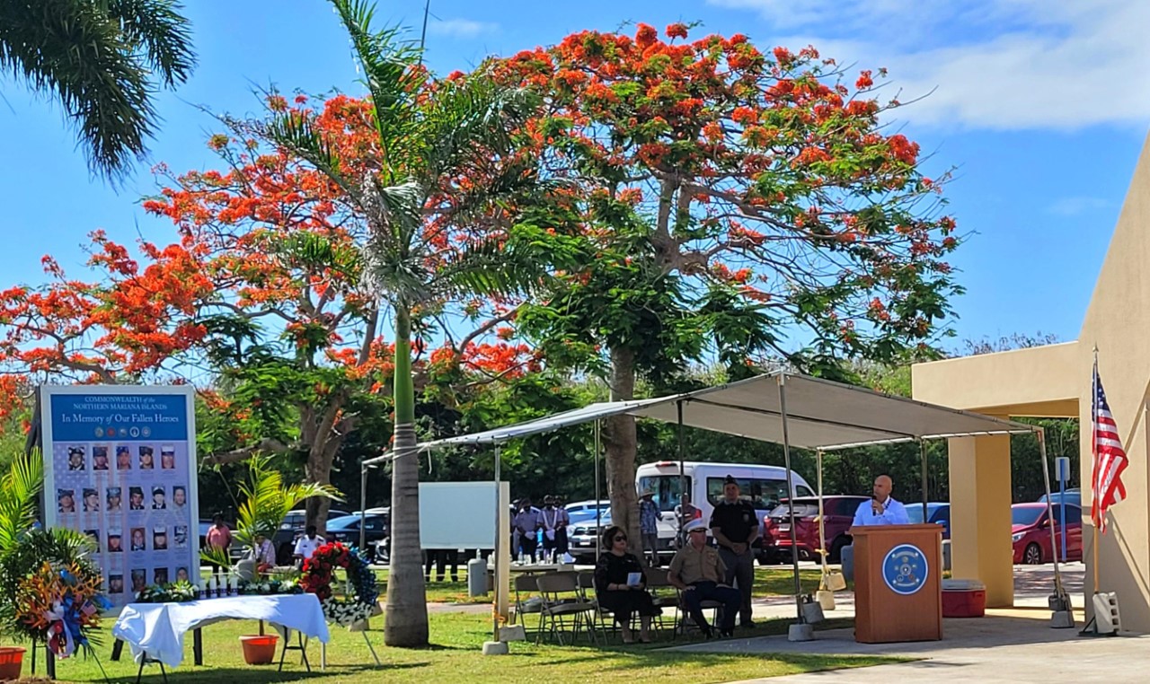 CNMI Office of Veterans Affairs Executive Director Stanley T. Iakopo gives opening remarks.