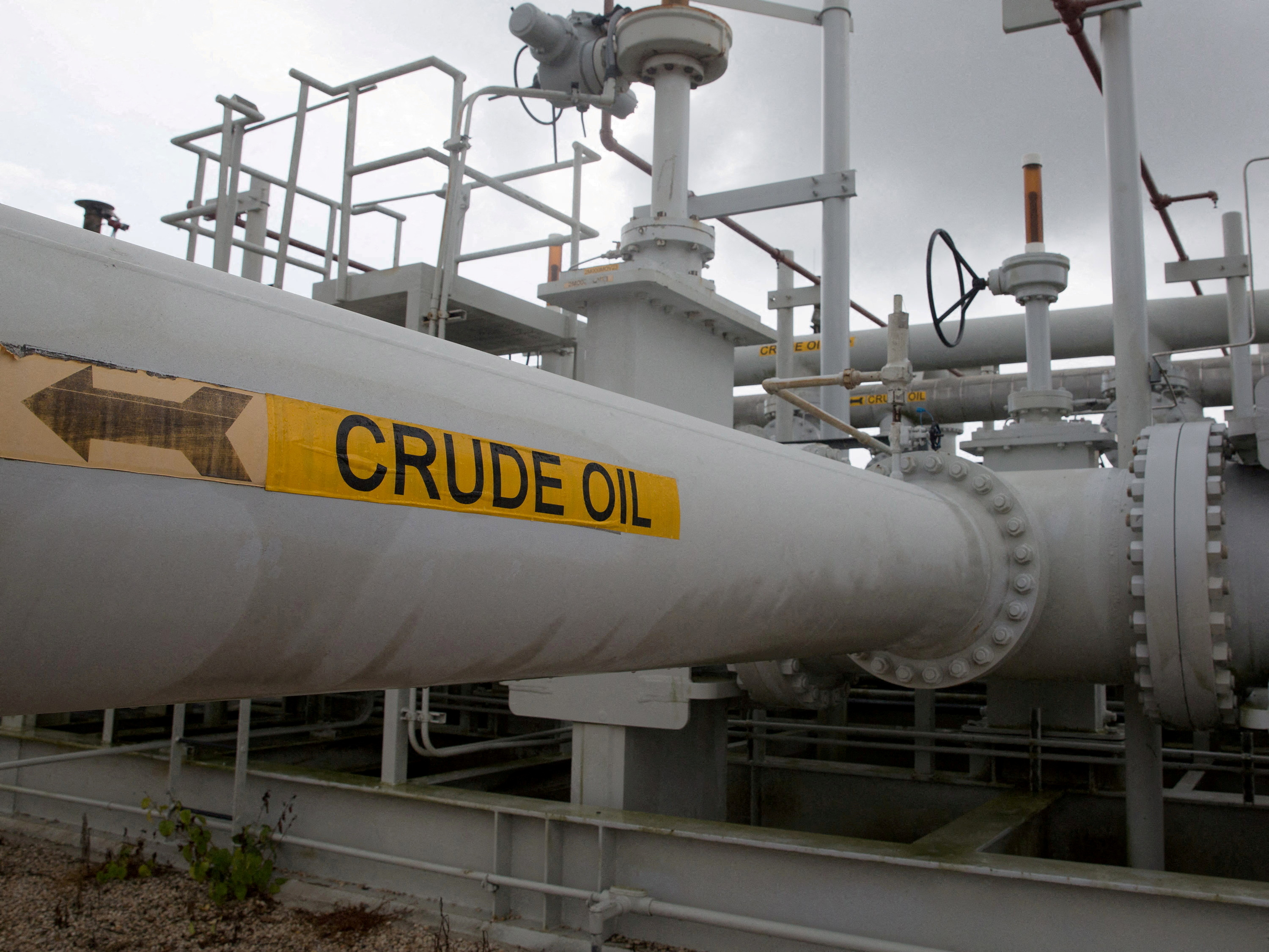 A maze of crude oil pipes and valves is pictured during a tour by the Department of Energy at the Strategic Petroleum Reserve in Freeport, Texas, June 9, 2016.