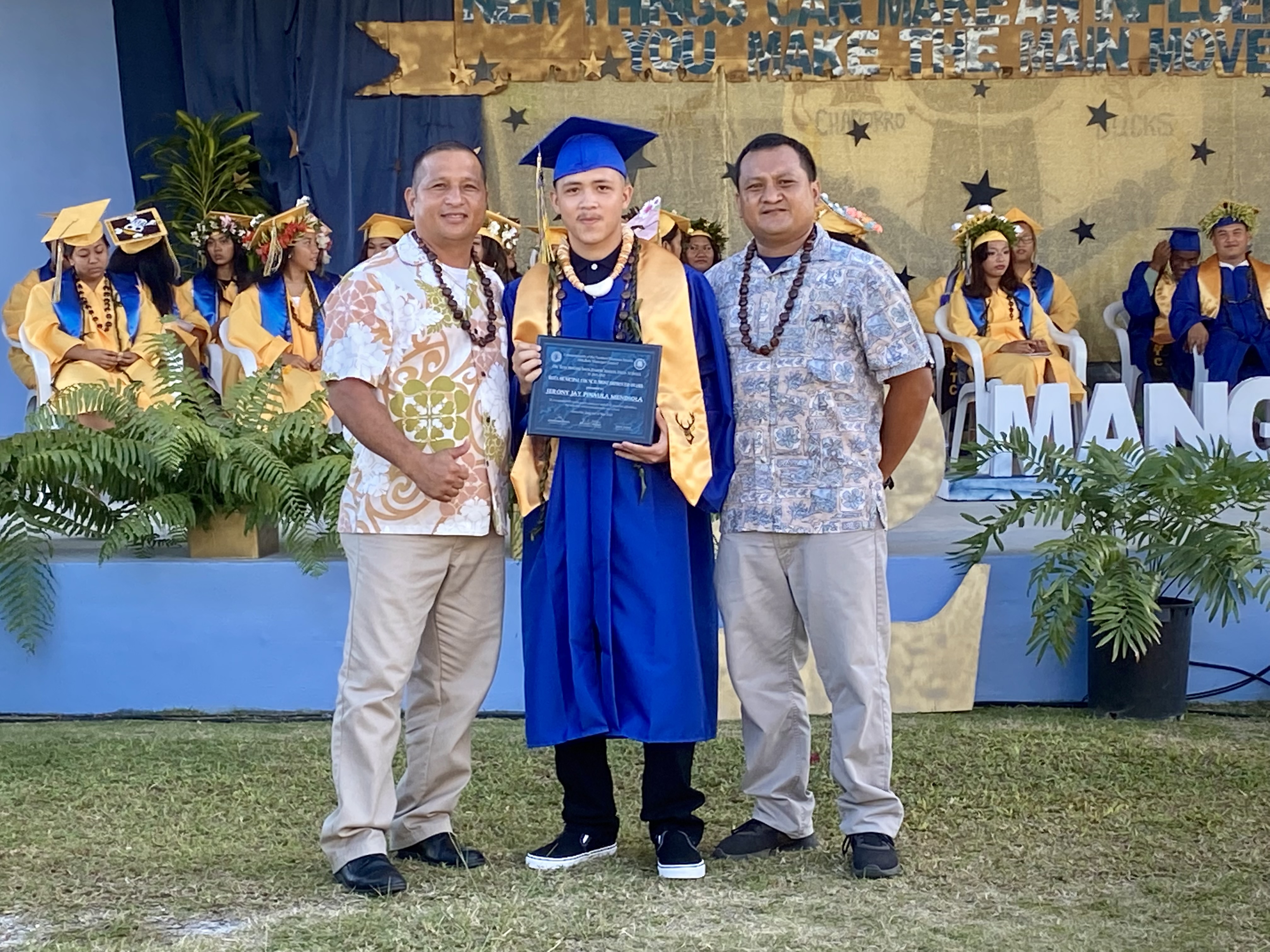 The 18th Rota Municipal Council presents Jerony Jay Mendiola Pinaula with the Most Improved Award.