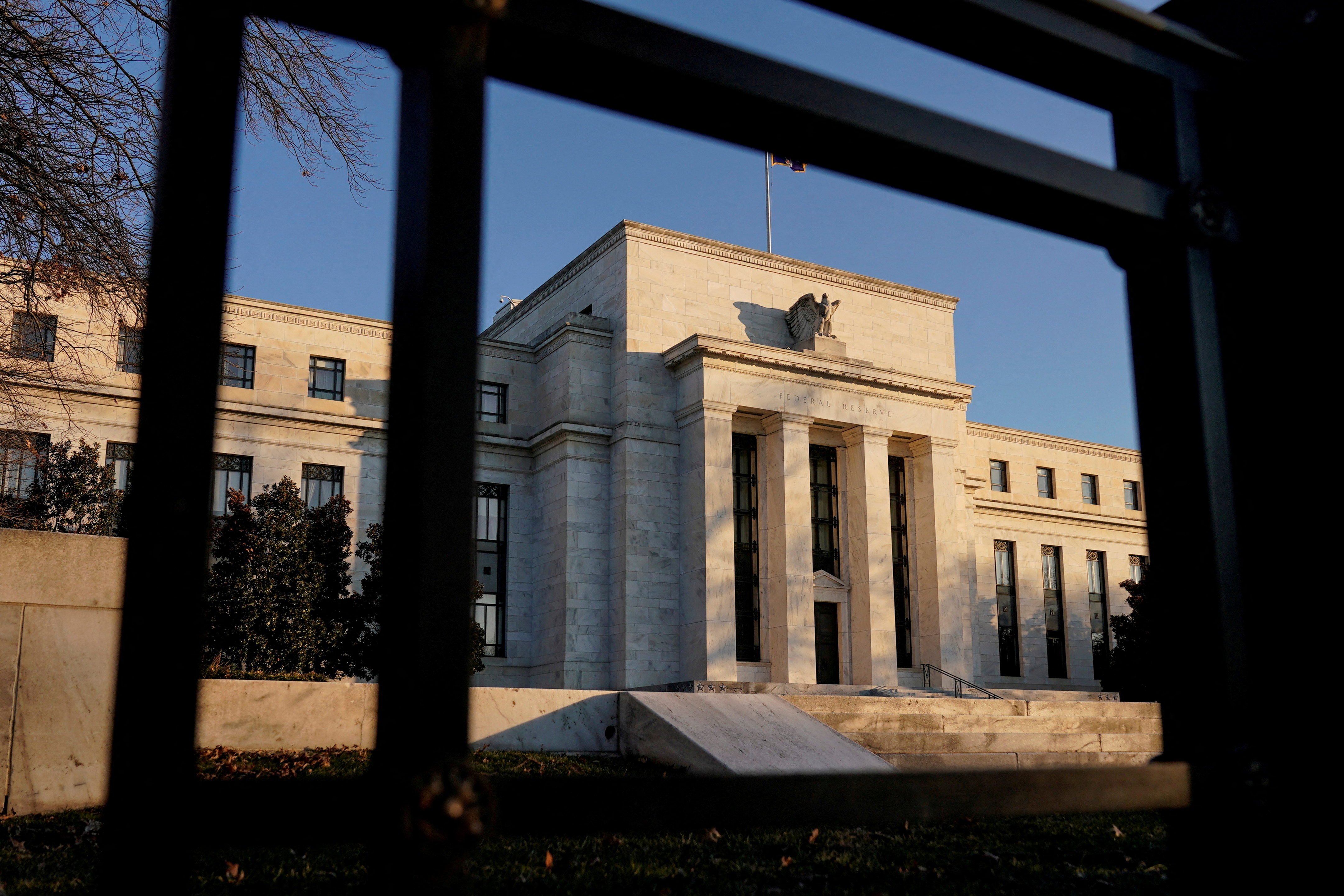 The Federal Reserve building is seen in Washington, D.C., Jan. 26, 2022.