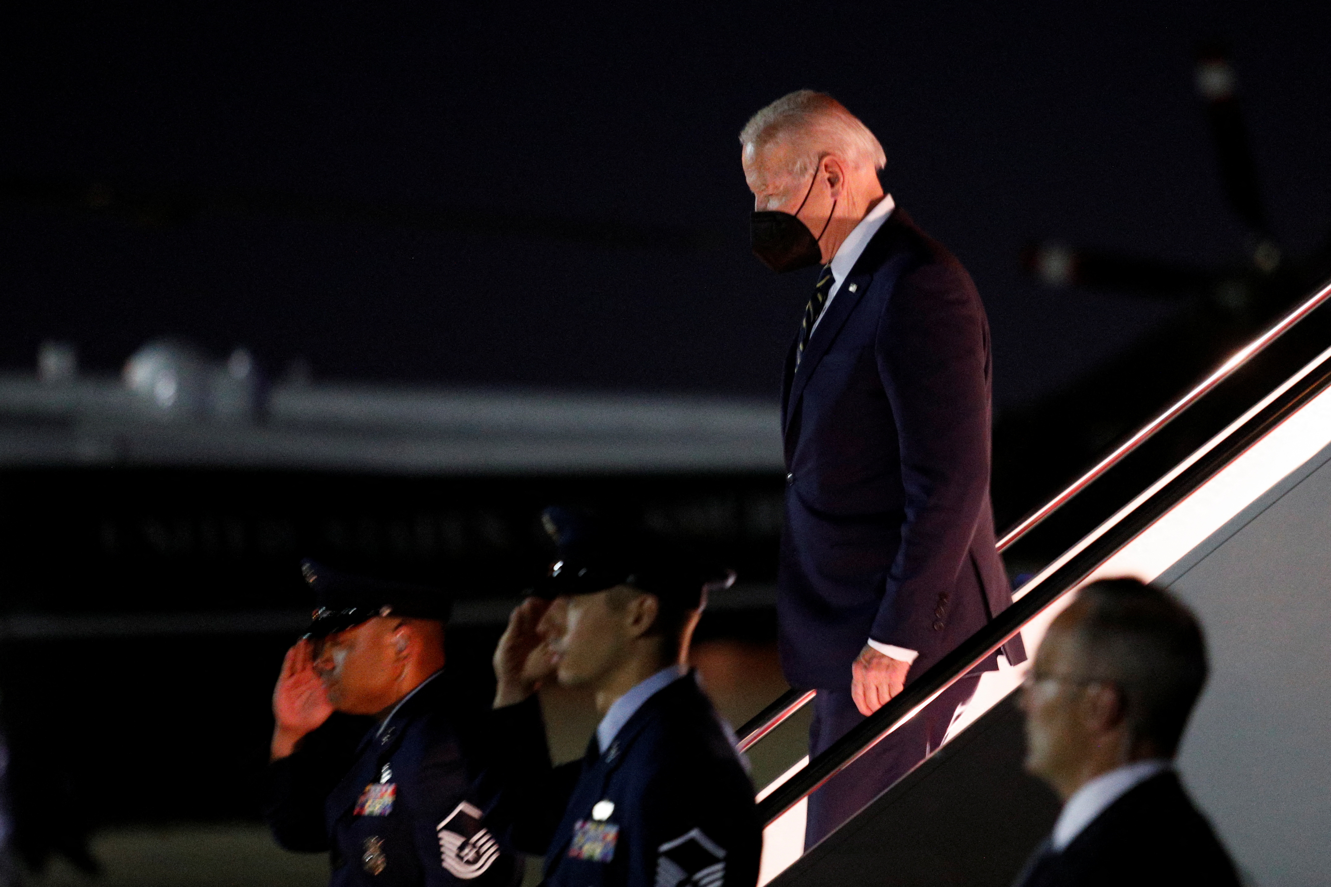 President Joe Biden arrives at Joint Base Andrews in Maryland,  May 11, 2022.