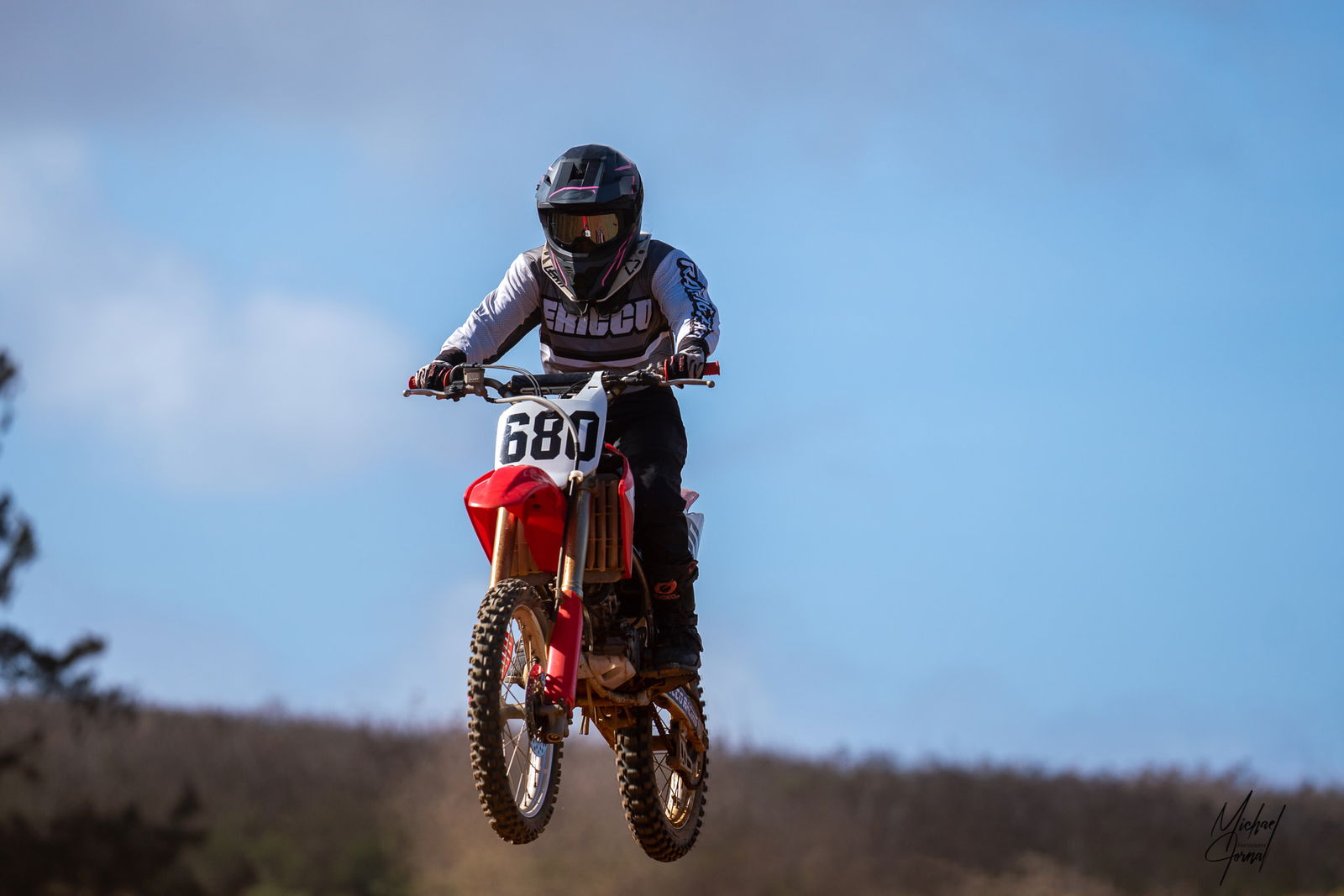 Billie Pangelinan gets some air during a Power Puff Girls race at Cowtown Raceway Park.