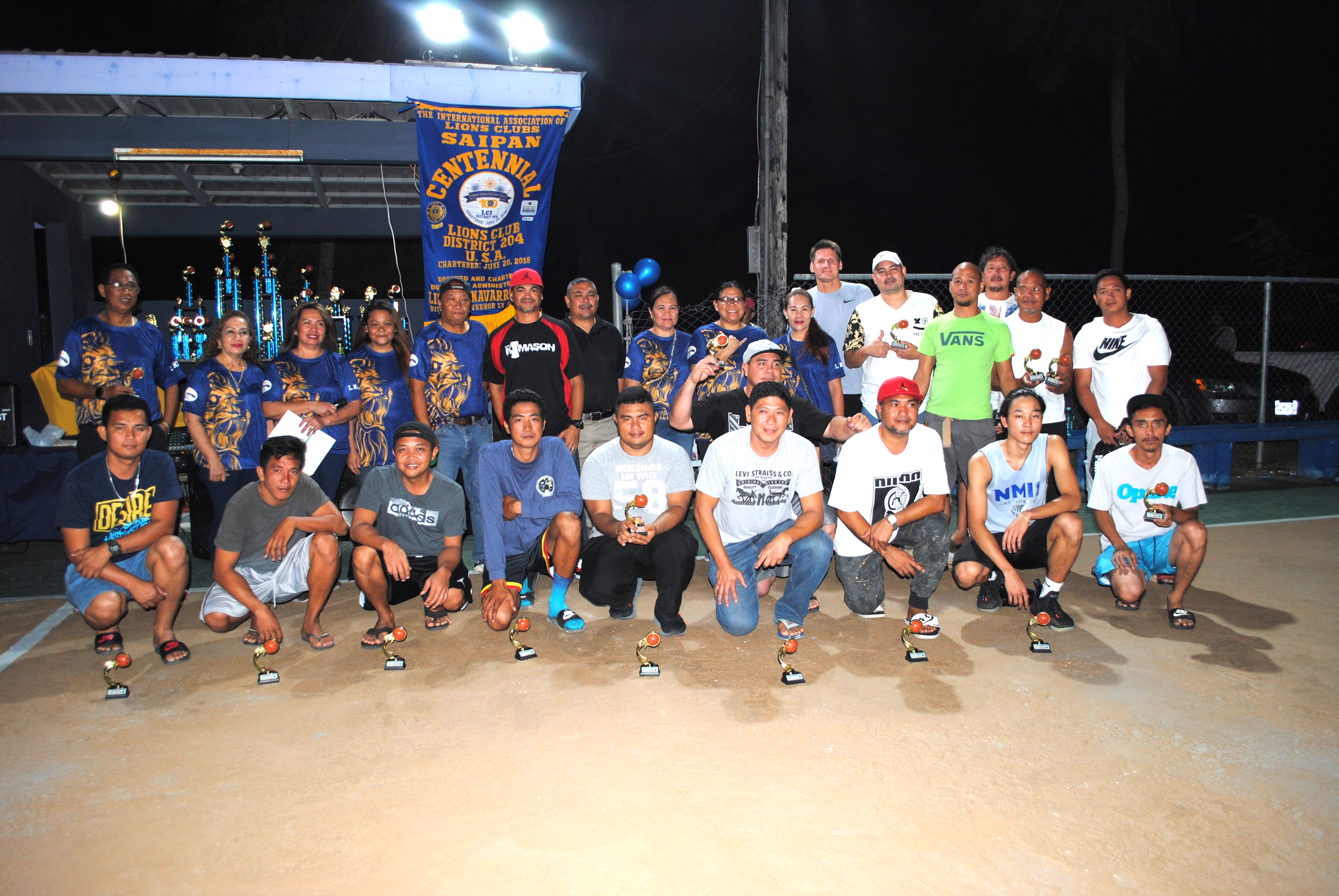 Representatives pose with their sponsorship awards.