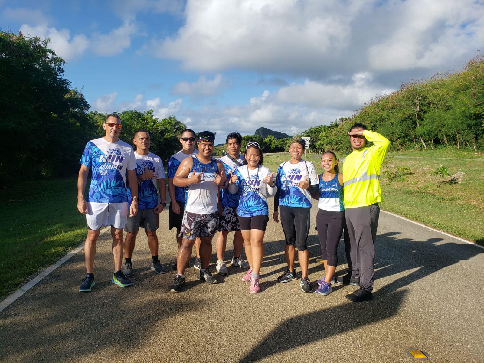 Run Saipan and Northern Marianas Athletics members pose for a photo after completing a group run Saturday in Marpi.
