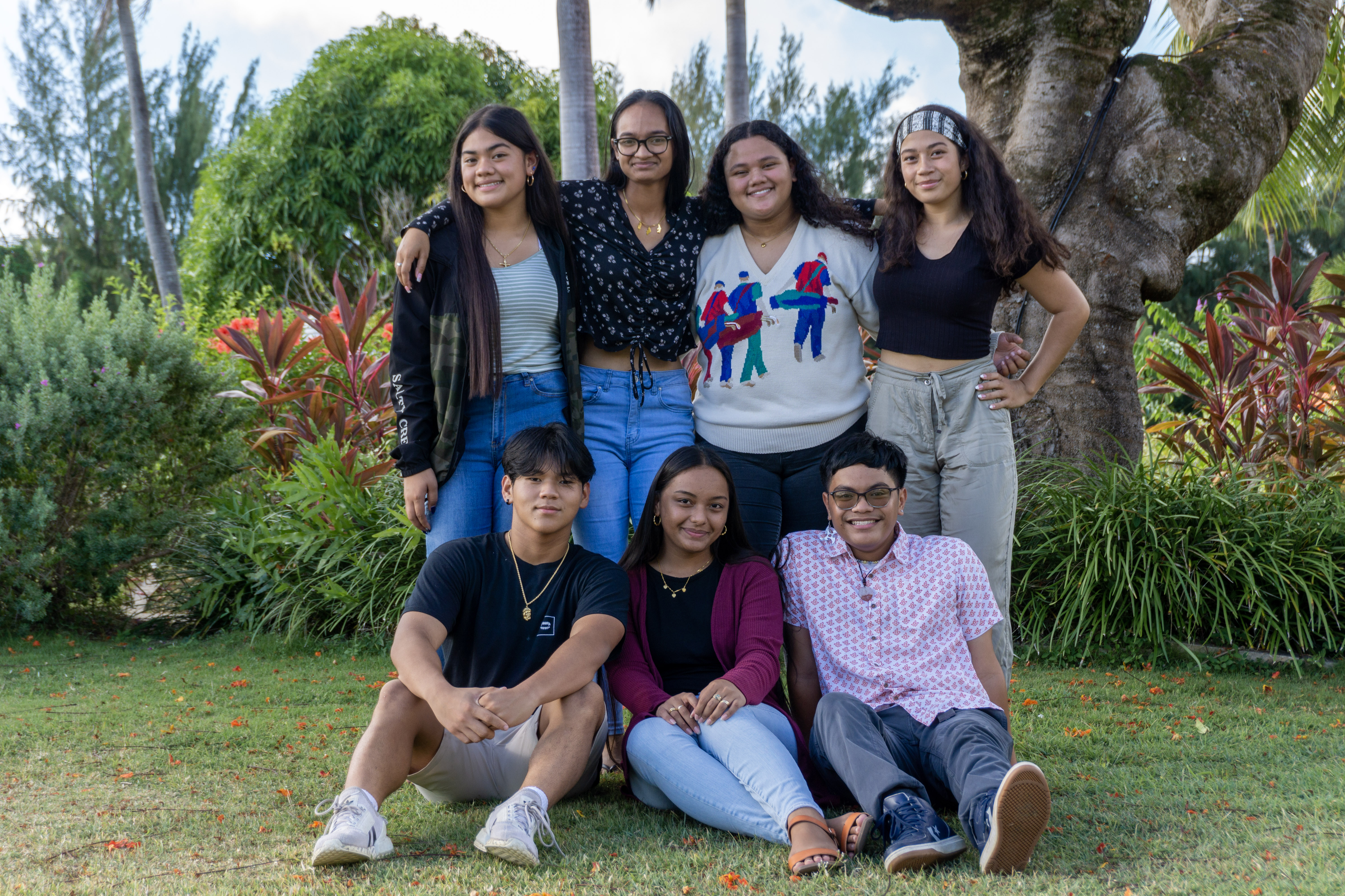 Inafa’maolek Youth NYCALC delegates, from left, top row: Melady Manahane, Angelica Mario, Juneya Quitano, and Kina Rangamar; bottom row: Richard Lacson, D’anahlei Rodriguez, and Jude Litulumar.