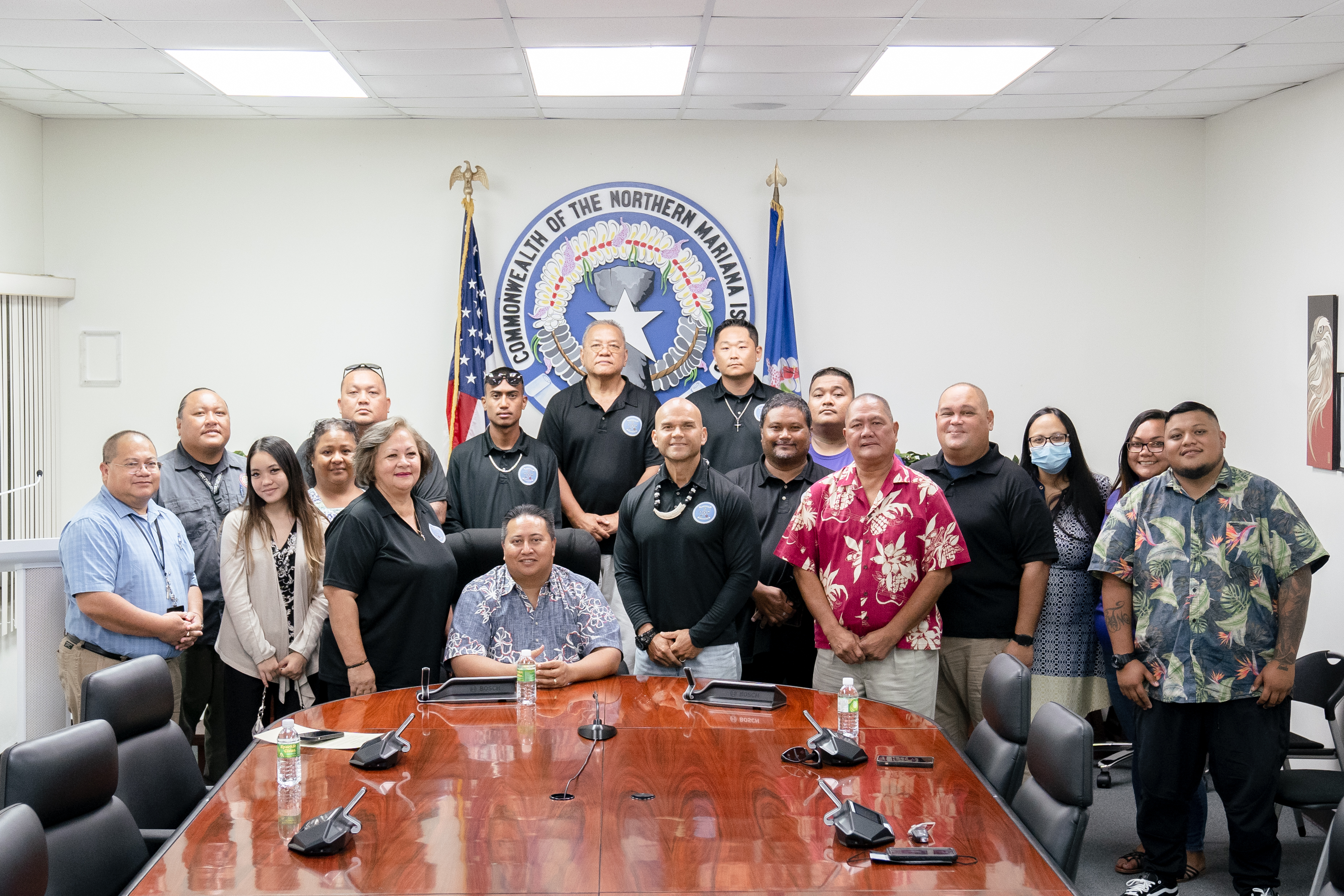 Governor Ralph DLG Torres, with Office of Veterans Affairs Executive Officer Stanley T. Iakopo, Office of the Veterans Affairs staff, and representatives from CNMI government departments and agencies, proclaimed May 2022 as CNMI Military Appreciation Month and the week of May 23-30, 2022 as CNMI Memorial Week.