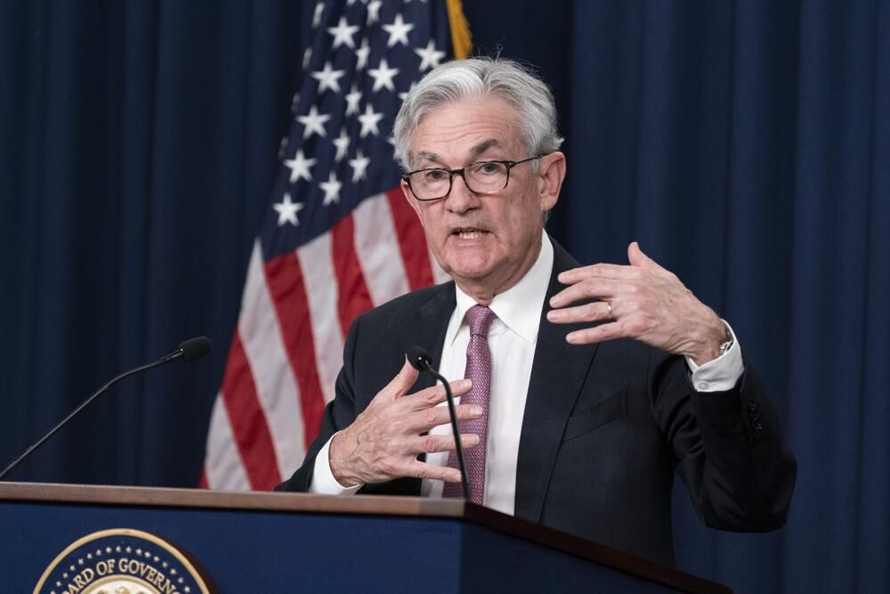 Federal Reserve Board Chair Jerome Powell speaks during a news conference at the Federal Reserve, Wednesday, May 4, 2022 in Washington, D.C.