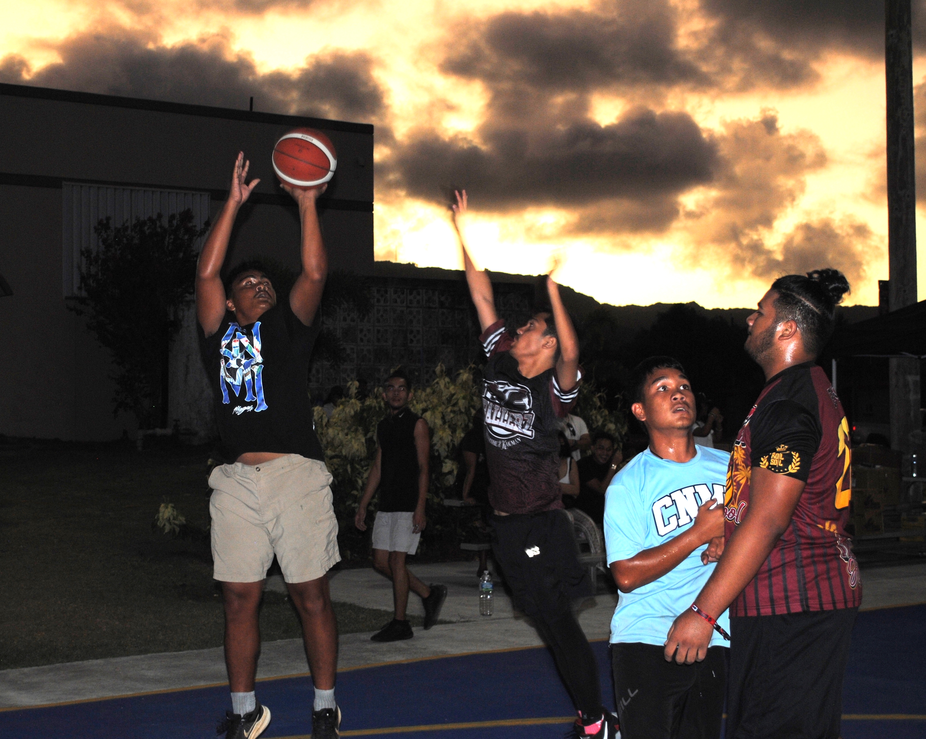 The Homies' JJ takes the corner shot.