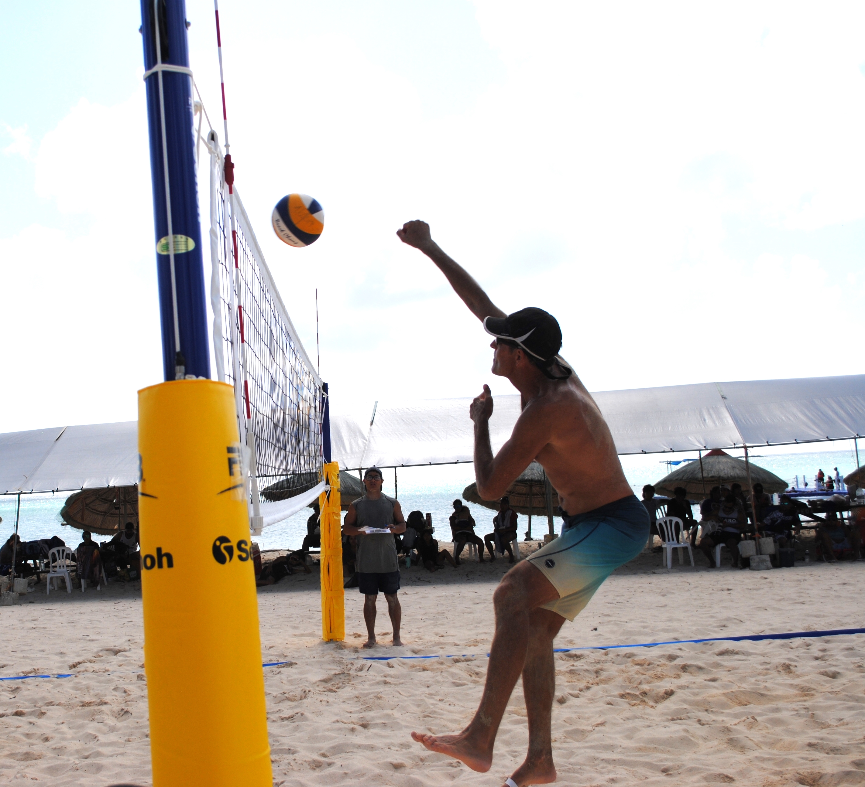 Tyce Mister connects the spike.